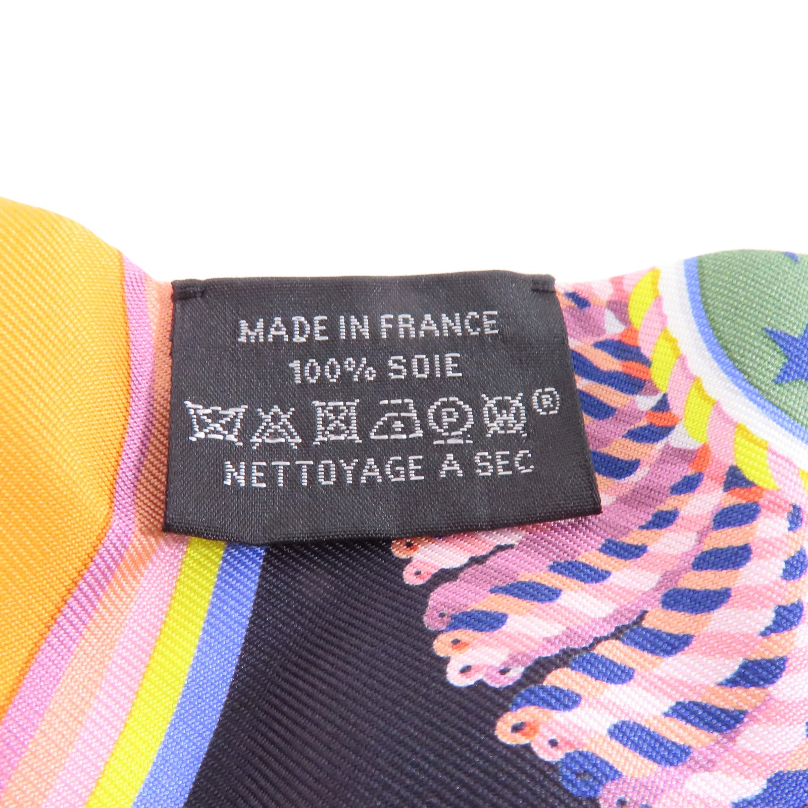 HERMES 絲質Twilly絲巾黑色/彩色