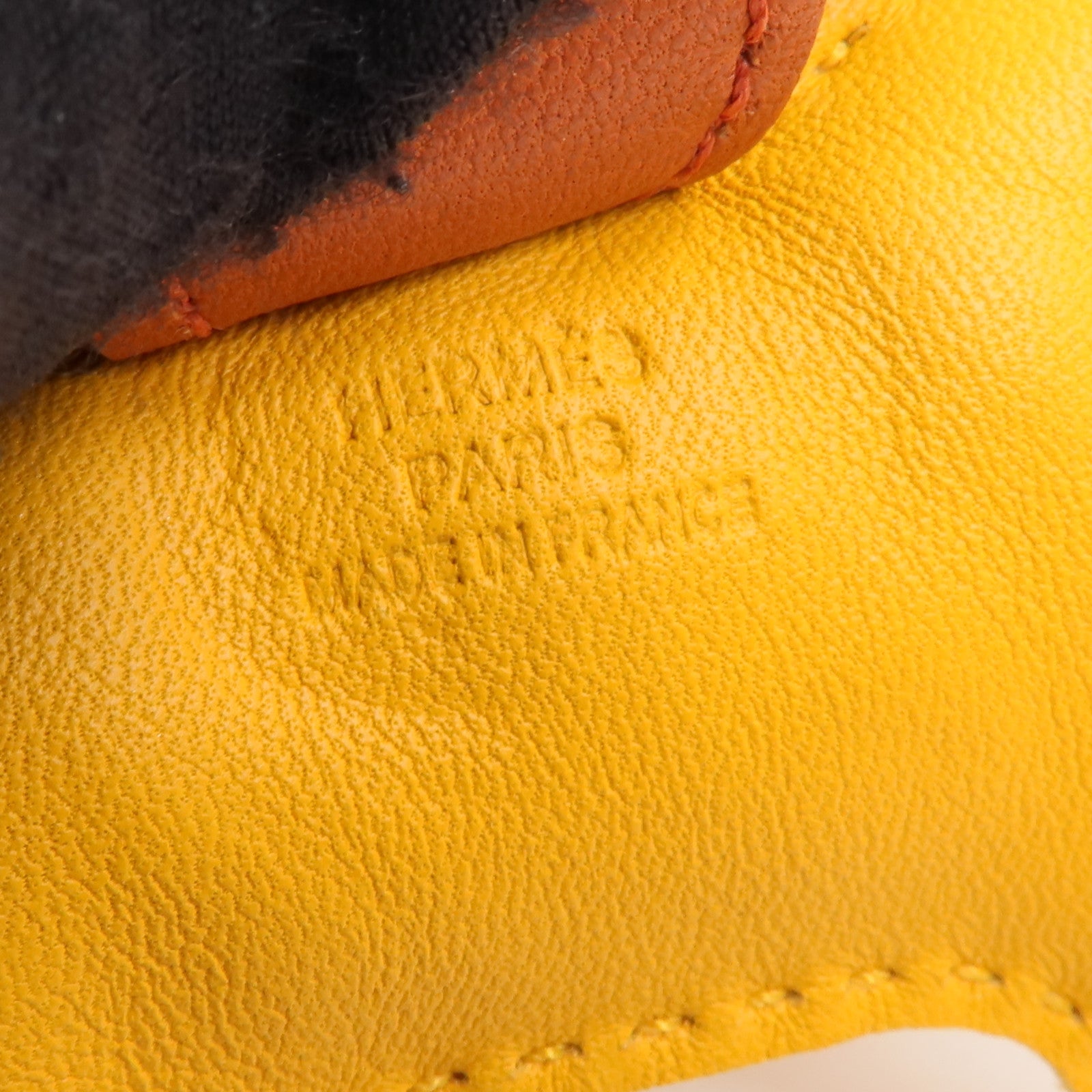 HERMES Milo皮革Rodeo PM掛飾Jaune D'Or/Bleu Agate/Cornaline