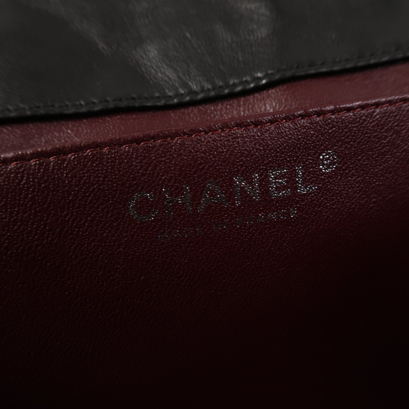 CHANEL 菱格羊皮皮革Chain Shoulder銀扣鏈帶肩背袋黑色