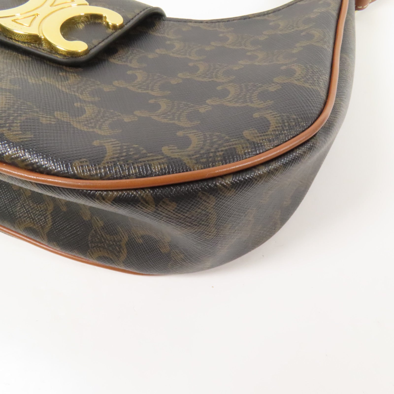 CELINE 塗層帆布AvaTriomphe金扣肩背袋