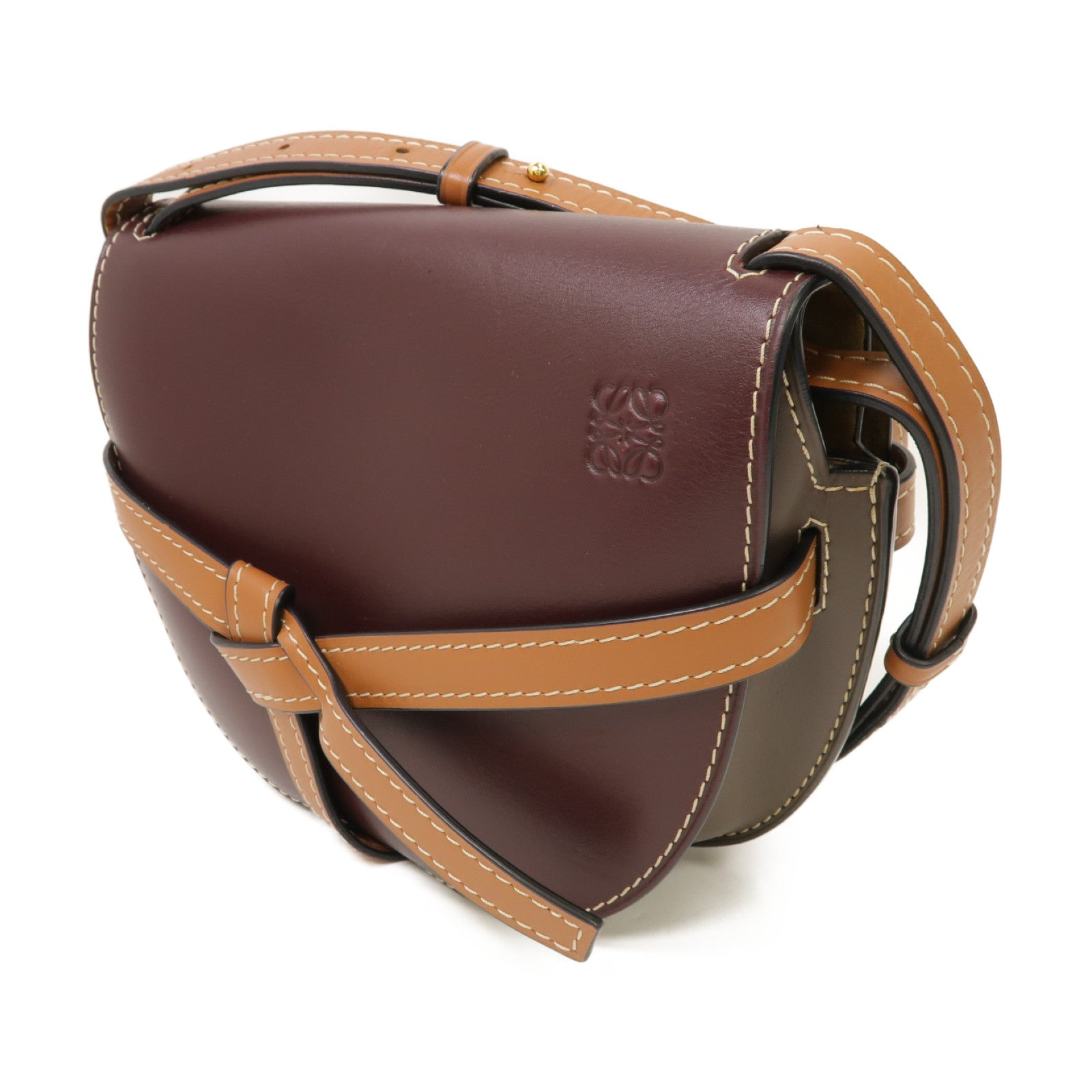 LOEWE 【激減優惠】牛皮皮革Gate肩背袋深紫色