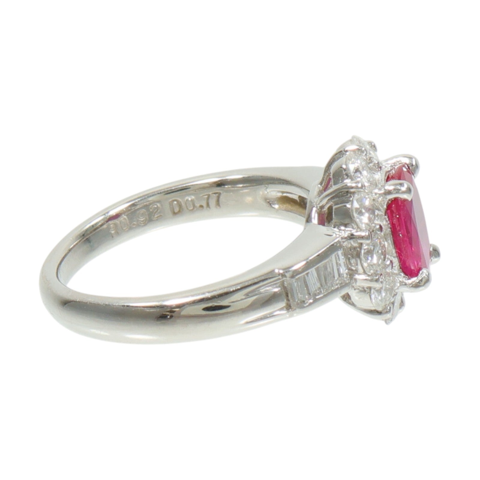JEWELRY PT900鉑金Ruby Diamond紅寶石/鑽石戒指