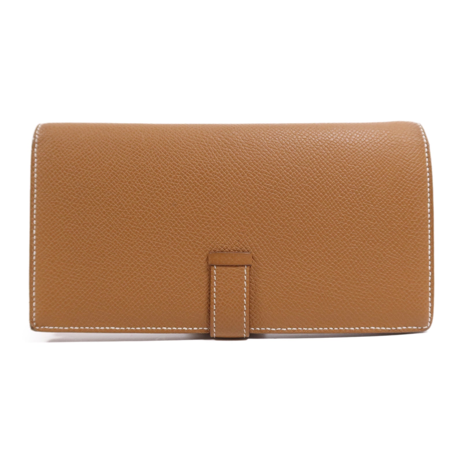 HERMES 【激減優惠】Epsom皮革Bearn W Snap Wallet金扣長錢包Gold