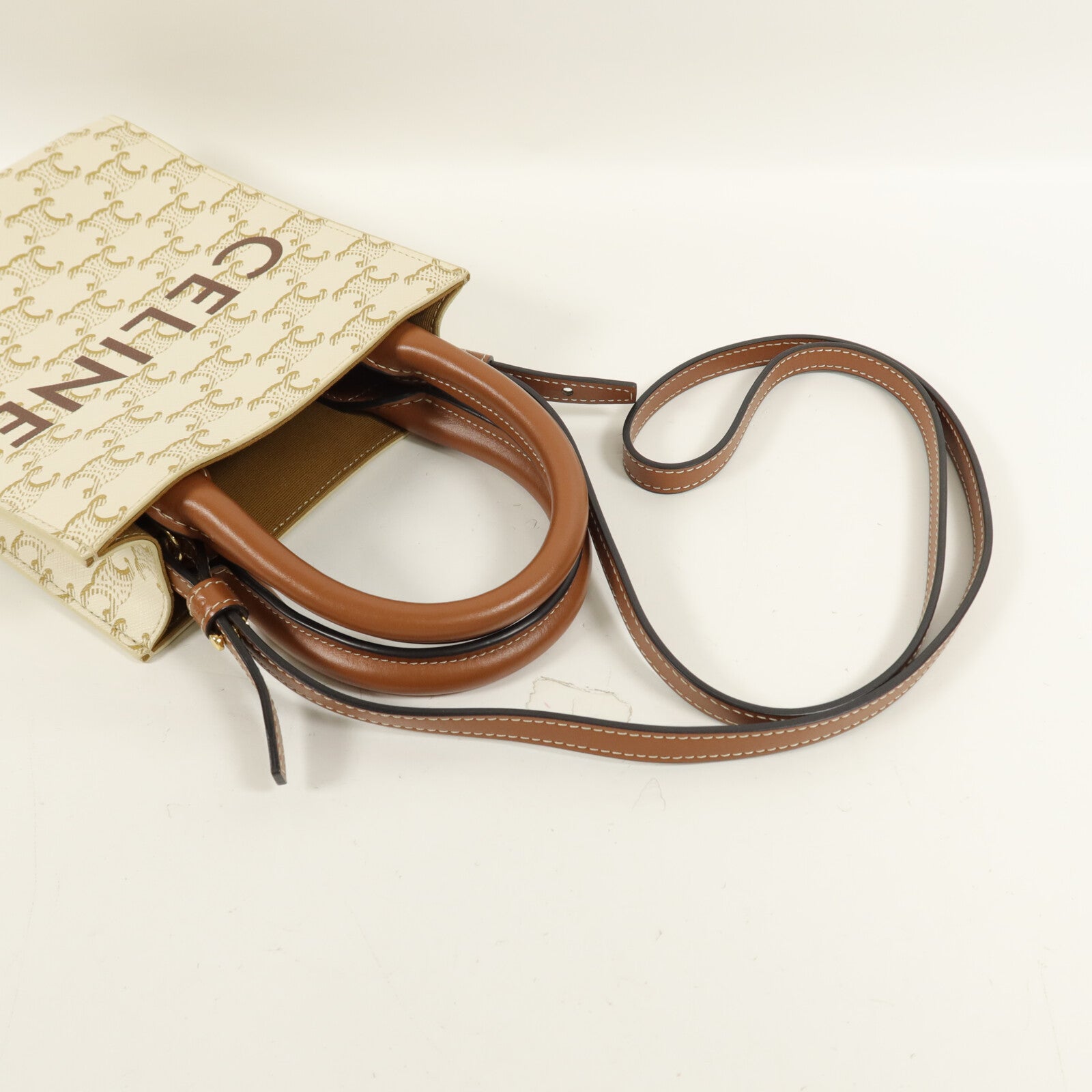 CELINE 塗層帆布Mini Vertical Cabas手挽肩背兩用袋