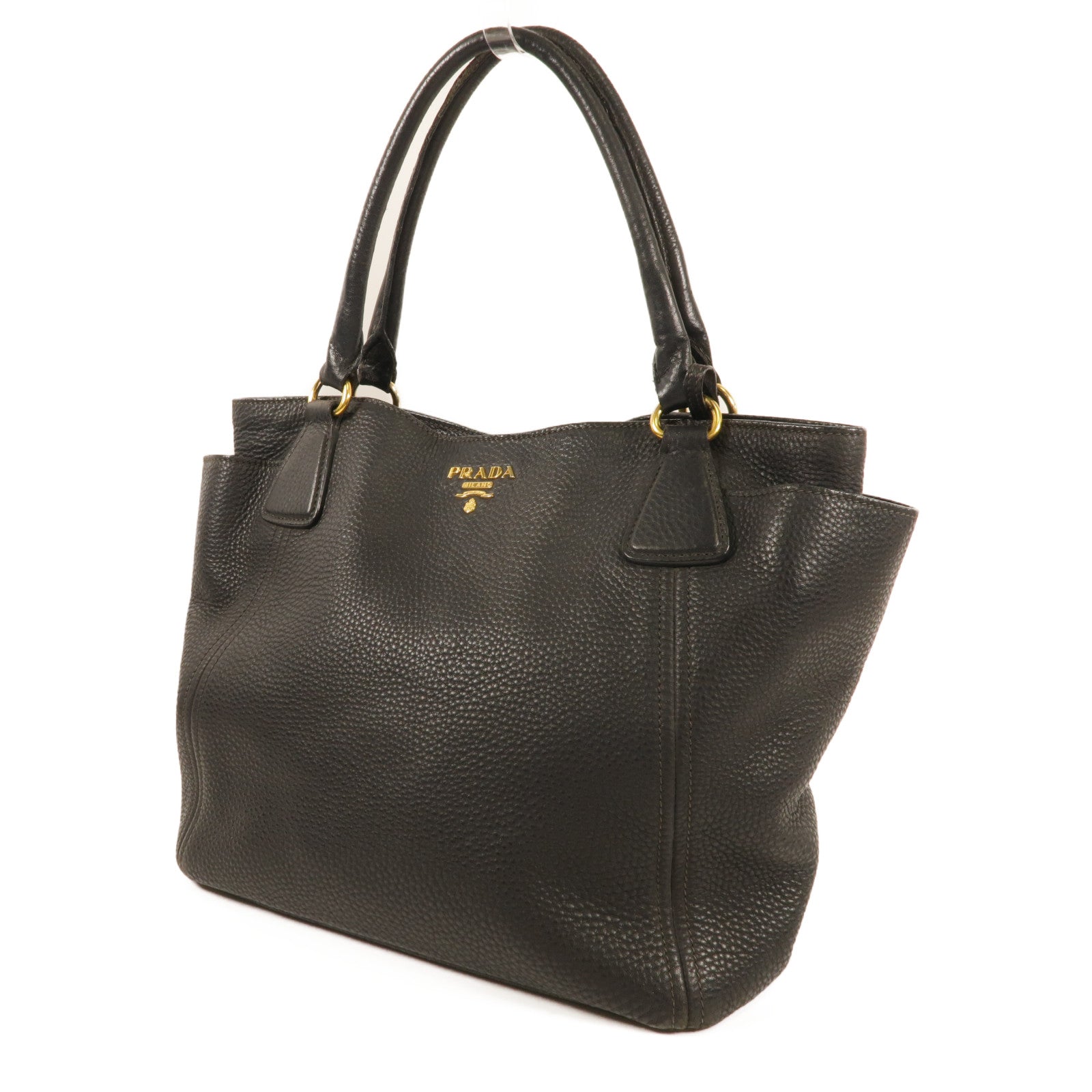 PRADA 【激減優惠】牛皮皮革Side Pocket Tote Bag手挽肩背兩用袋