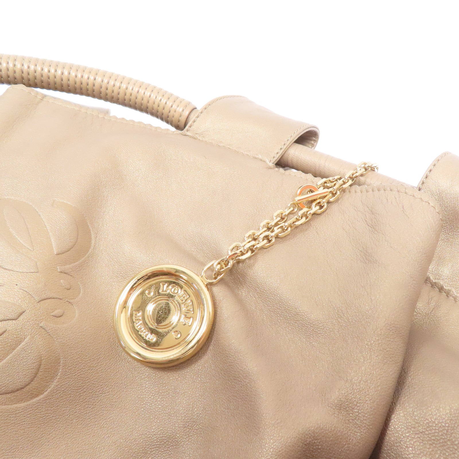 LOEWE 【激減優惠】牛皮皮革Hand Bag金扣手挽袋金色