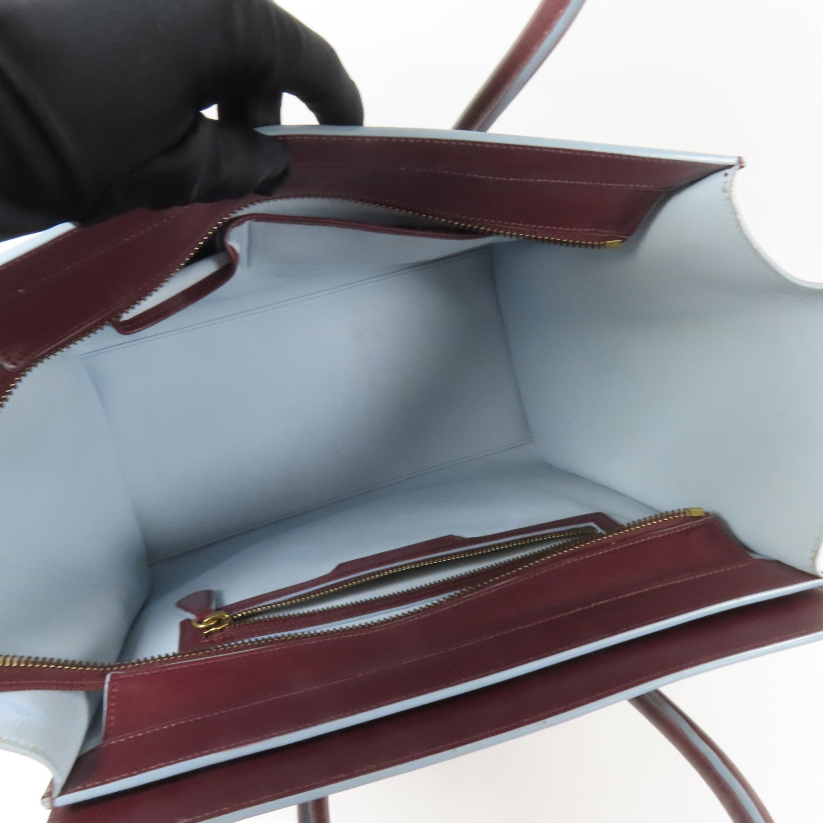 CELINE 牛皮皮革Mini Luggage金扣手挽袋