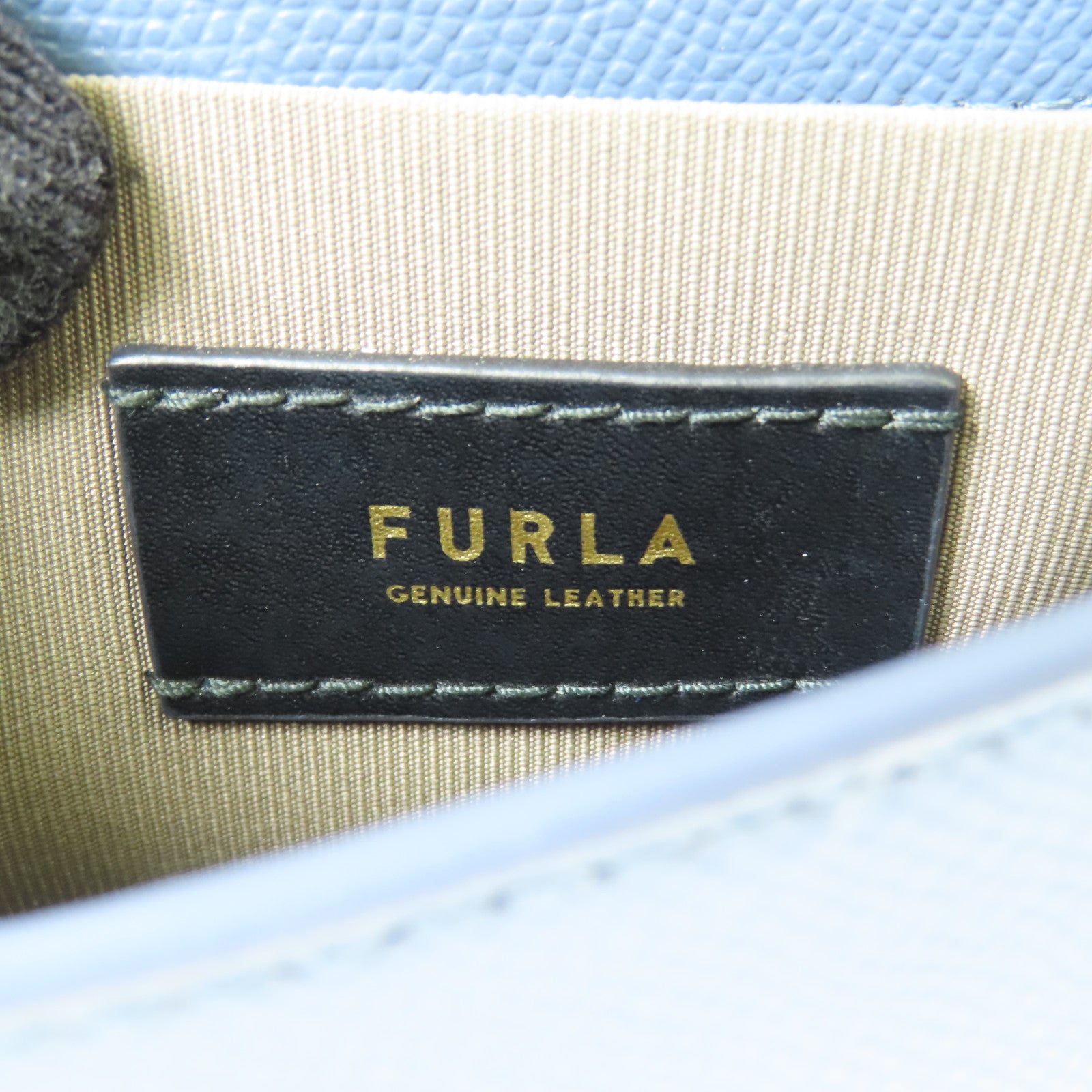 Furla 牛皮皮革Chain Shoulder金扣鏈帶肩背袋