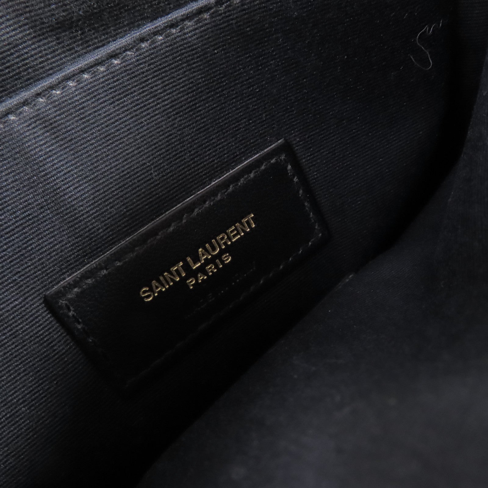 SAINT LAURENT 斜紋牛皮皮革Card Pouch金扣手拿包紫色