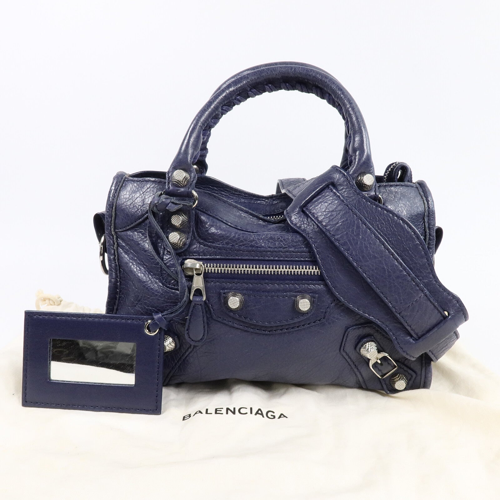 BALENCIAGA 牛皮皮革Mini City手挽肩背兩用袋
