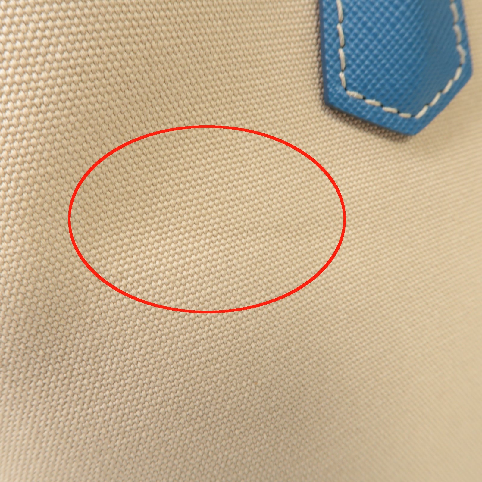 PRADA 帆布/牛皮皮革2way Shoulder Bag金扣手挽肩背兩用袋藍色/米色
