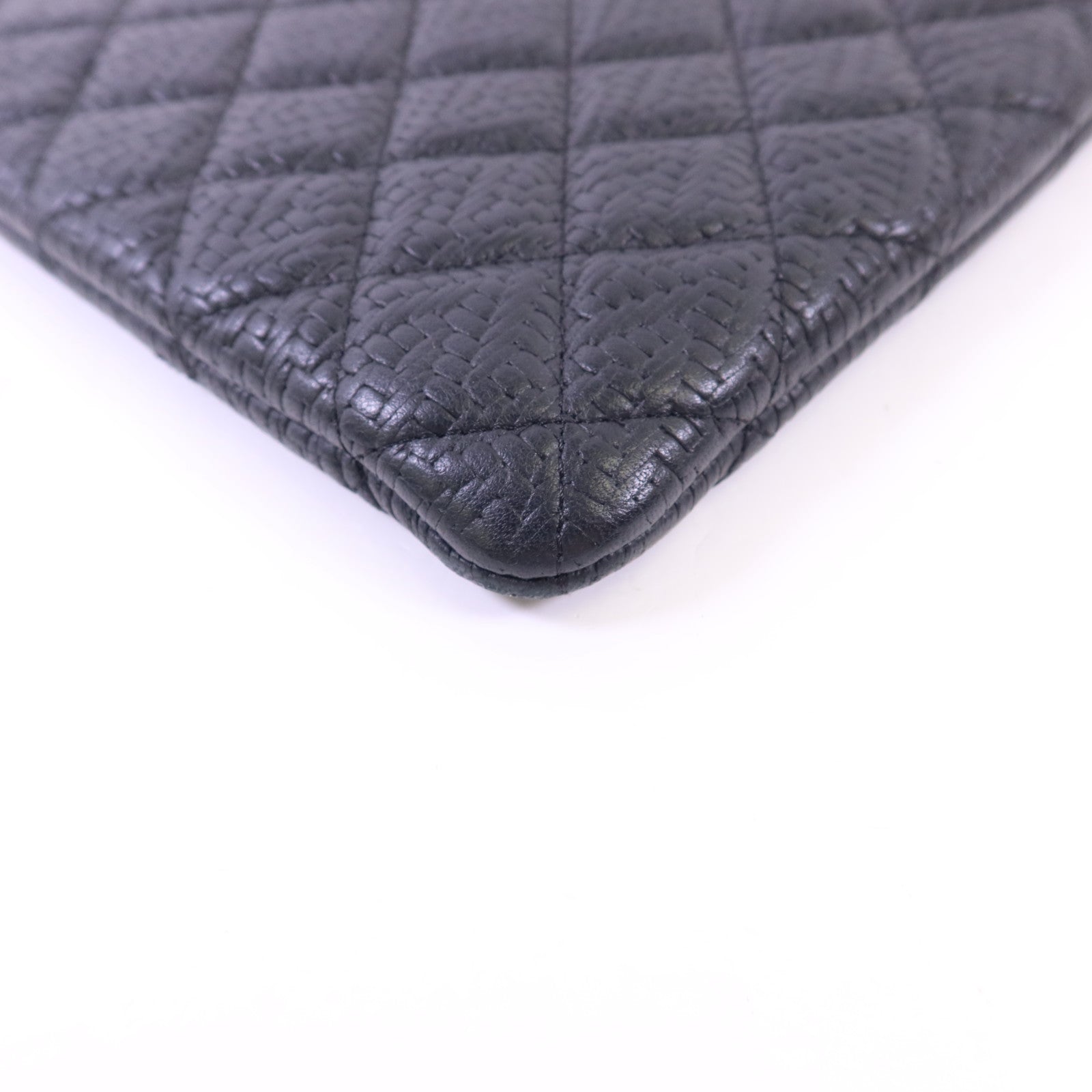 CHANEL 羊皮皮革Pouch銀扣手拿包