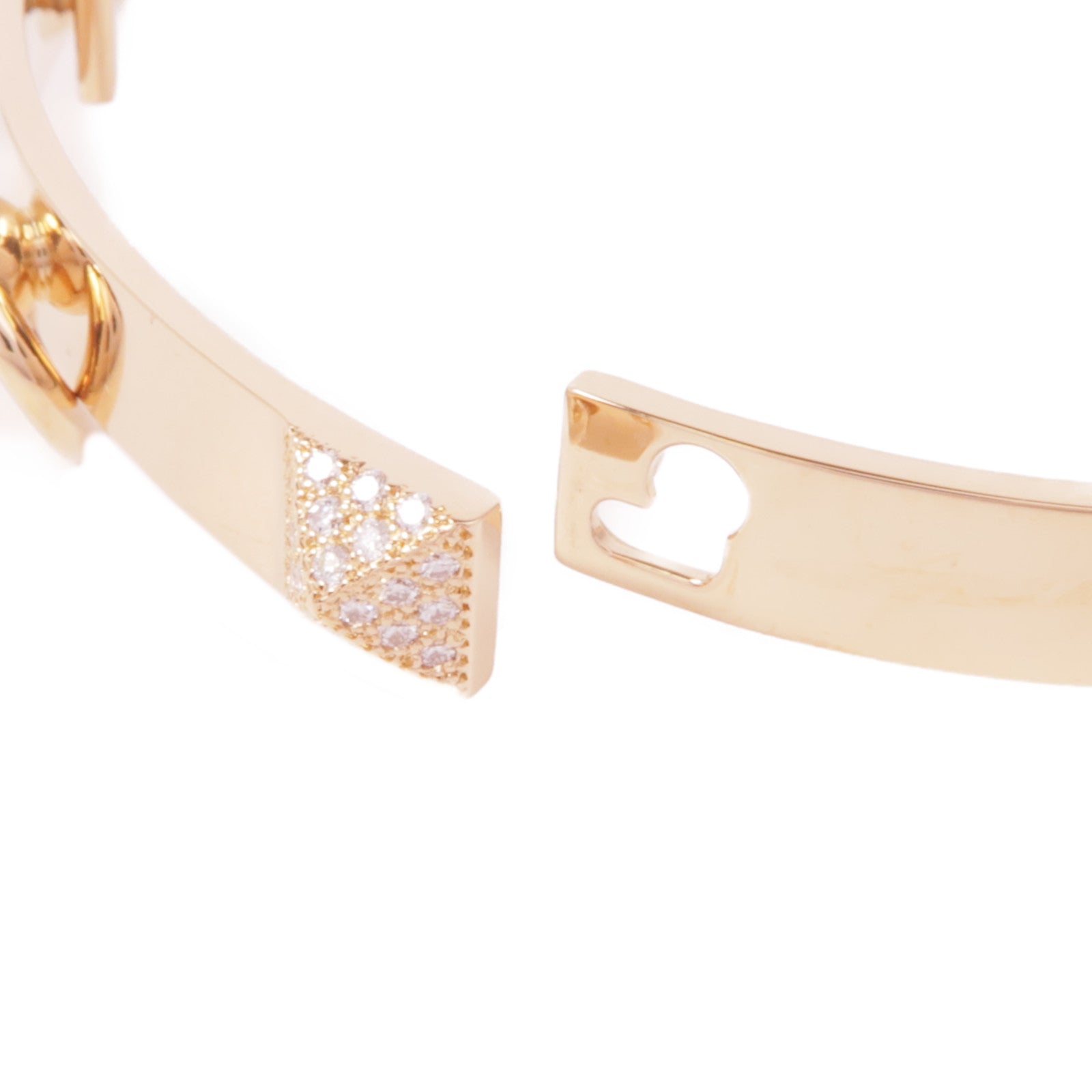 HERMES Collier de Chien Bracelet H115407B Diamond 18K Pink Gold Hermes#48