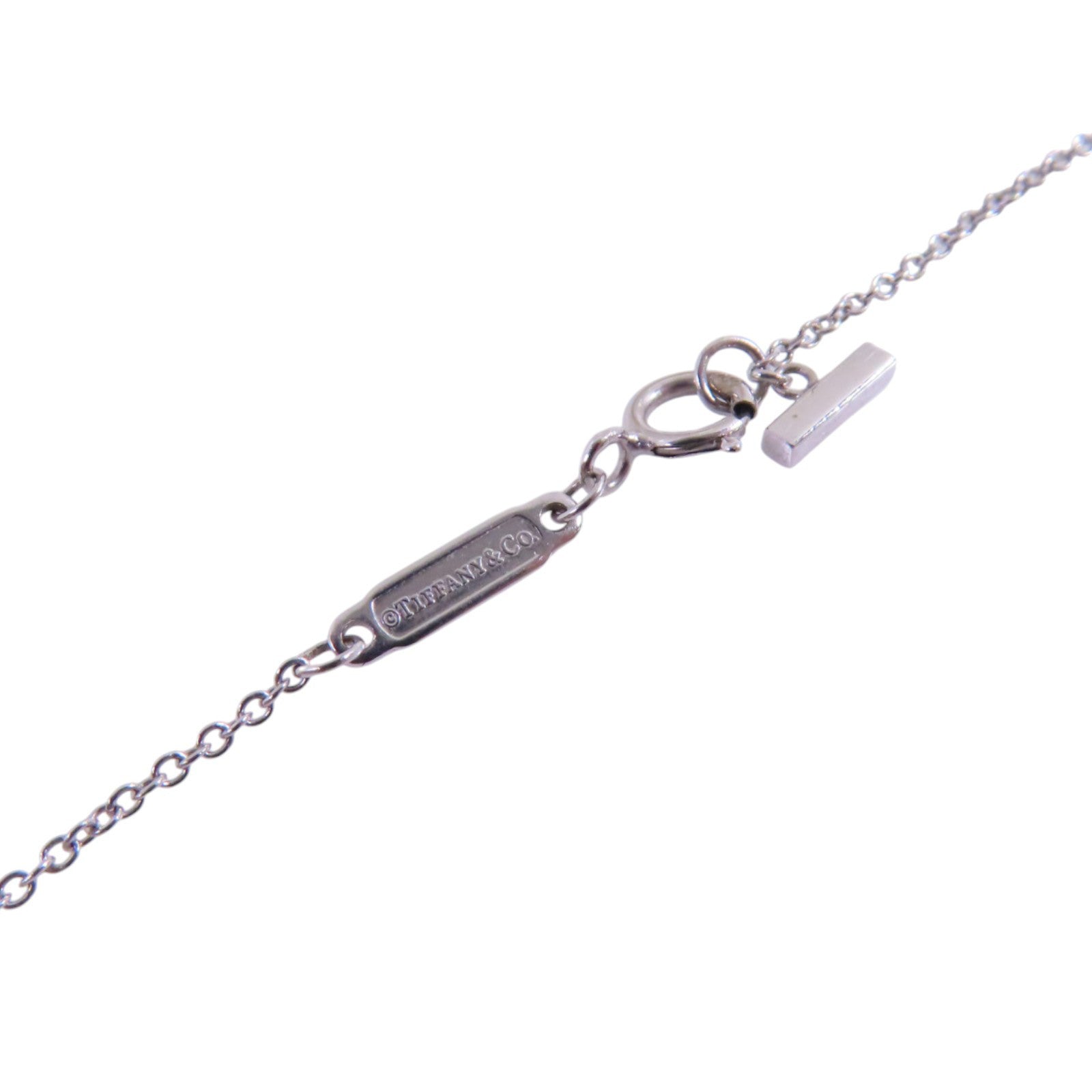 TIFFANY＆CO 18K白金/鑽石Tiffany T Diamond Necklace項鏈