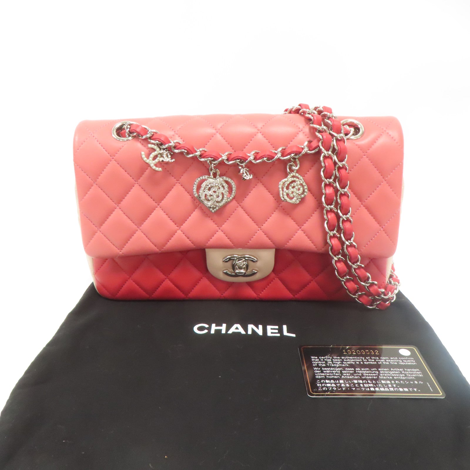 CHANEL **【激減優惠】菱格羊皮皮革Chain Shoulder鏈帶肩背袋粉紅色