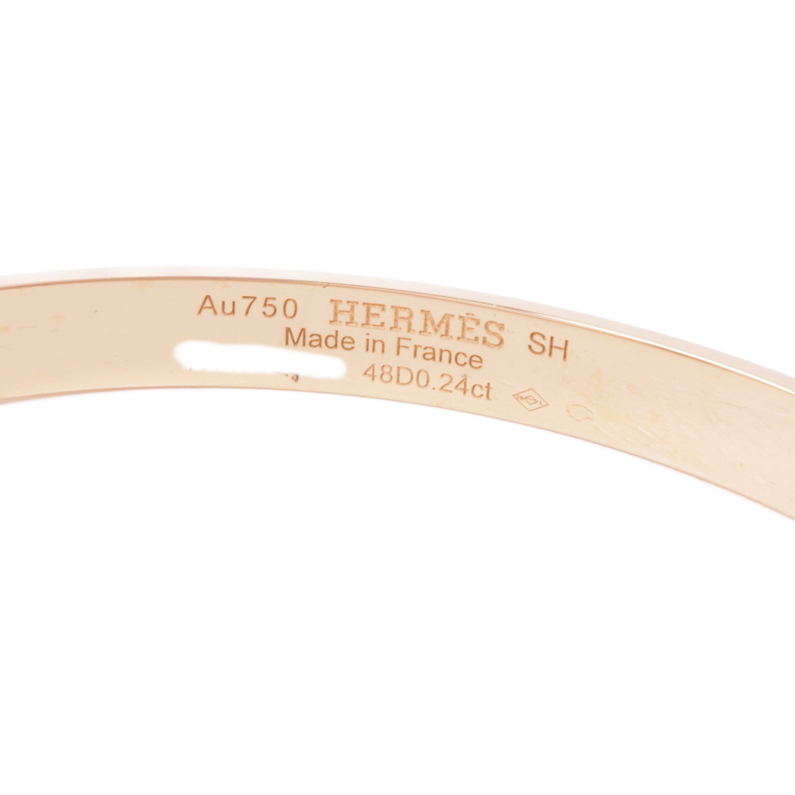 HERMES Collier de Chien Bracelet H115407B Diamond 18K Pink Gold Hermes#48