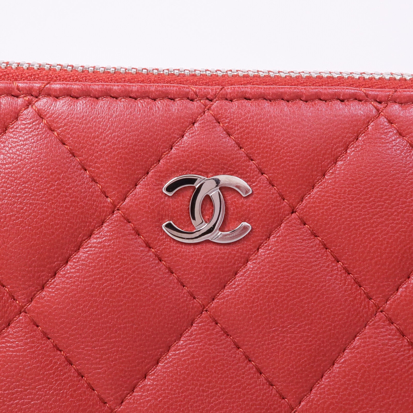 CHANEL 羊皮皮革Clutch Bag銀扣手拿包