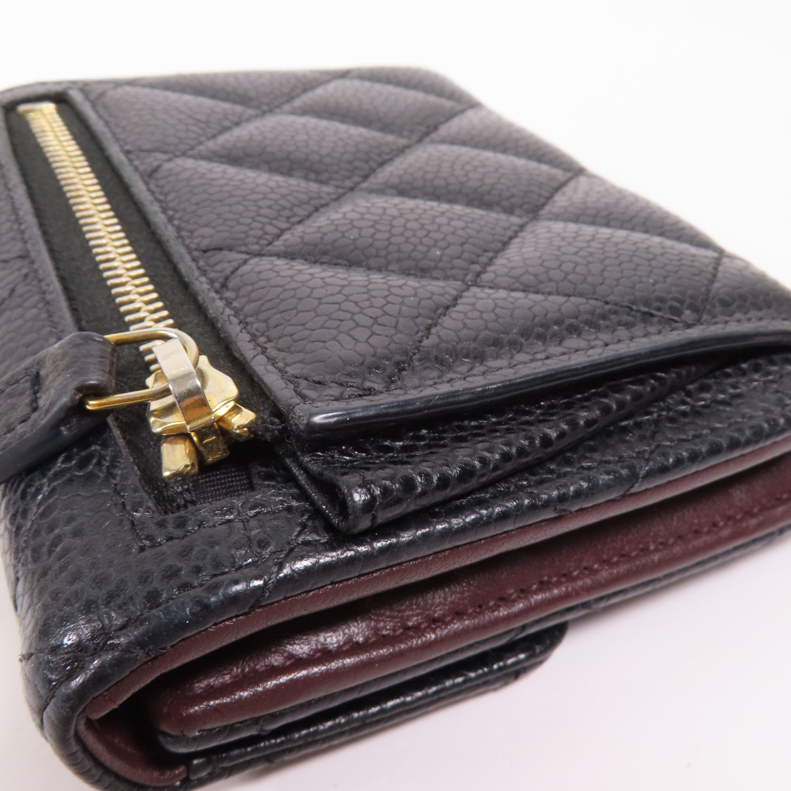 CHANEL 牛皮皮革Wallet金扣錢包