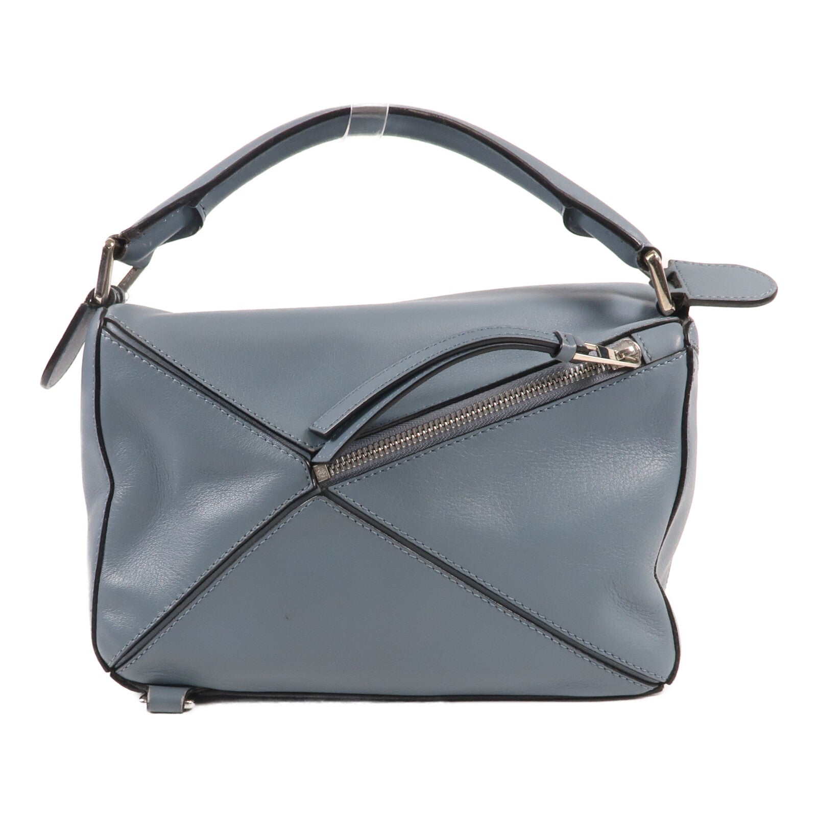 LOEWE 牛皮皮革Puzzle Small銀扣手挽肩背兩用袋