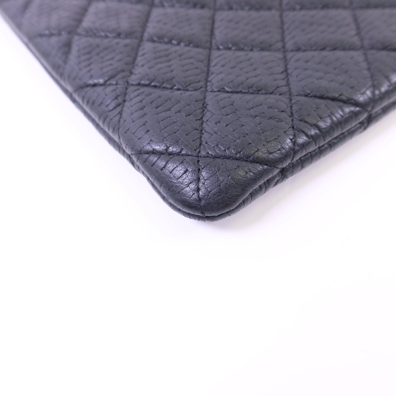 CHANEL 羊皮皮革Pouch銀扣手拿包