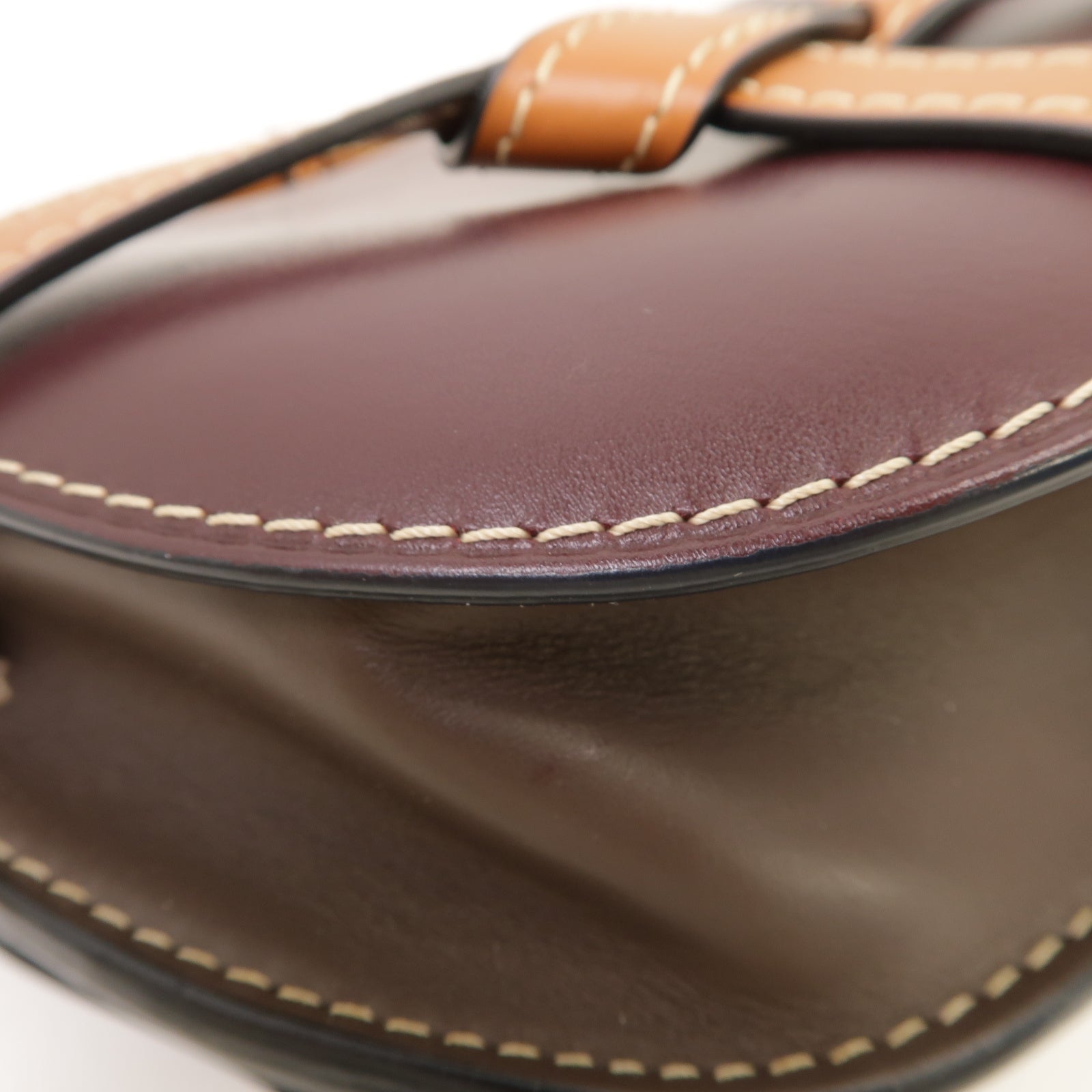 LOEWE 【激減優惠】牛皮皮革Gate肩背袋深紫色