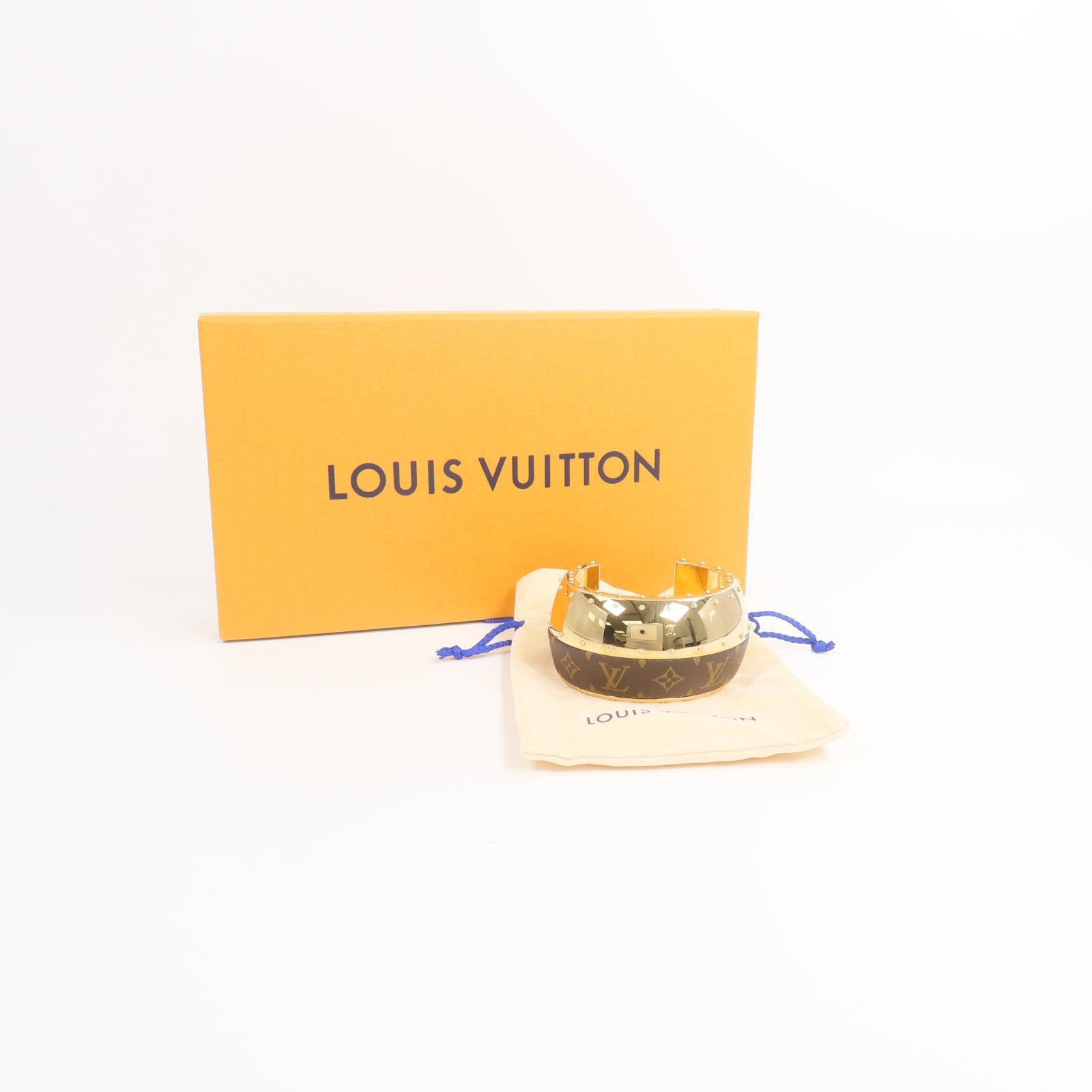 LOUIS VUITTON Monogram/金屬Wild LV Cuff M手鐲