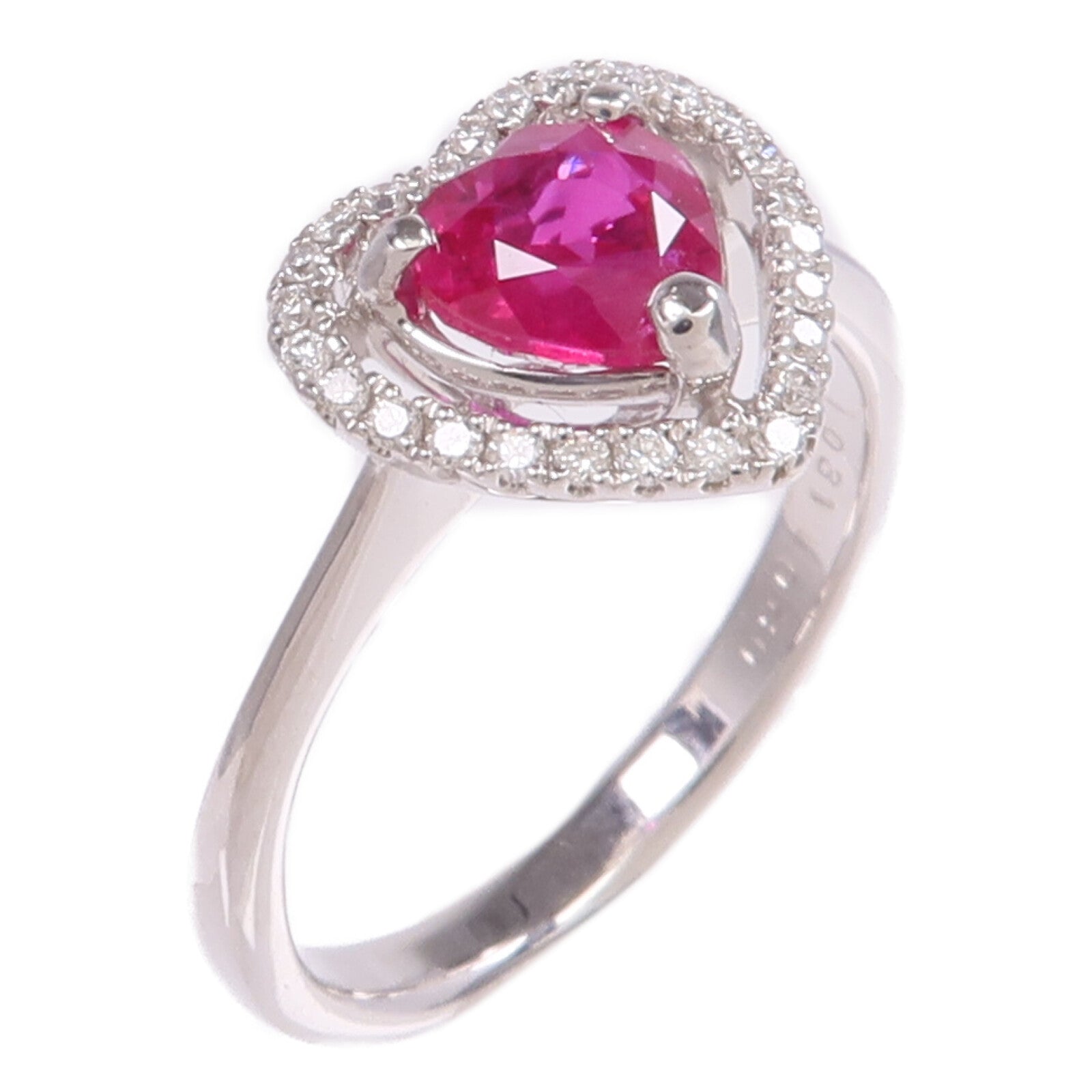 JEWELRY 【激減優惠】18K白金Ruby Diamond Ring紅寶石/鑽石戒指US#5.75