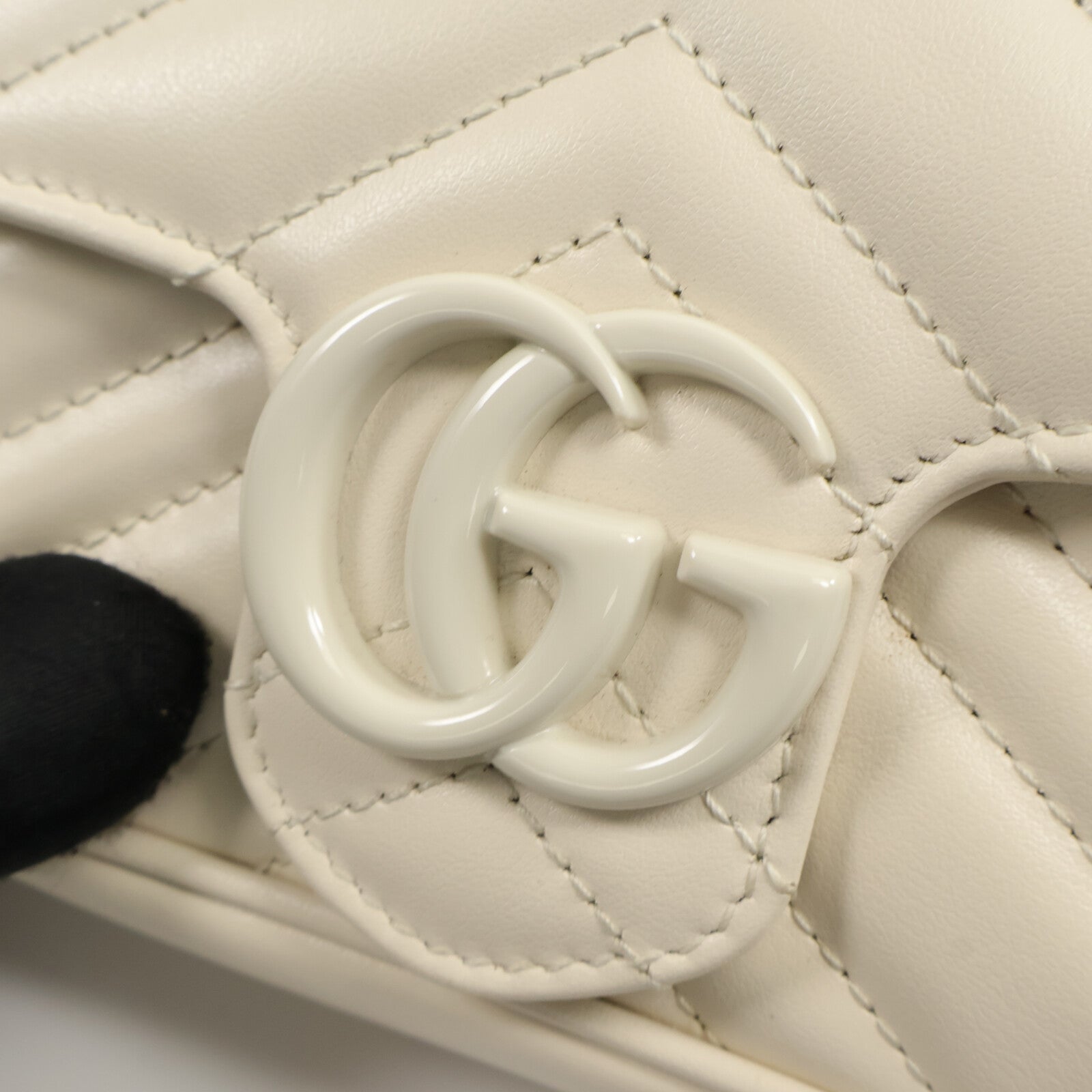 GUCCI 牛皮皮革Marmont Belt Bag鏈帶肩背袋