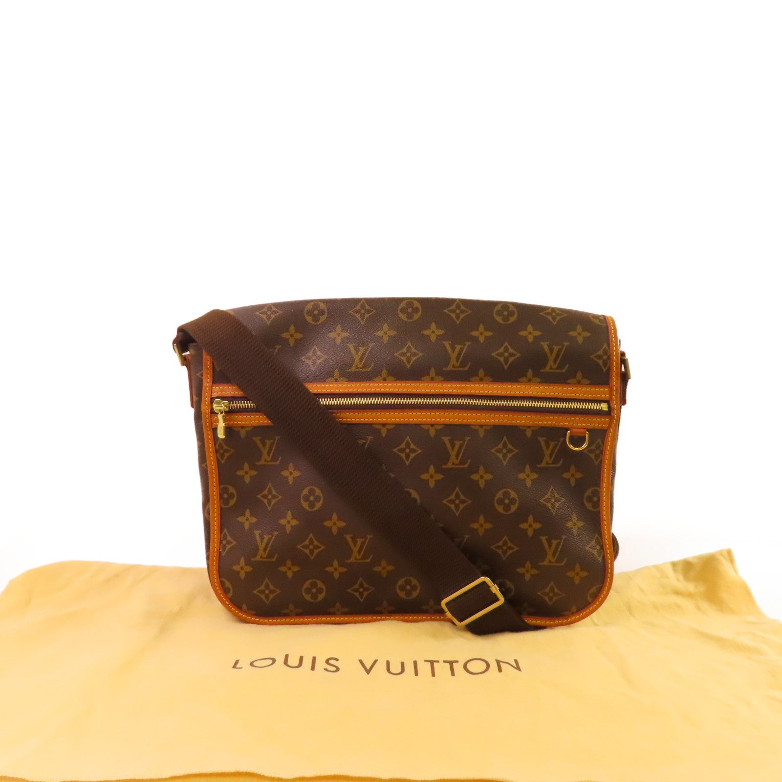 LOUIS VUITTON Monogram Bosphore GM Shoulder Bag金扣肩背袋啡色