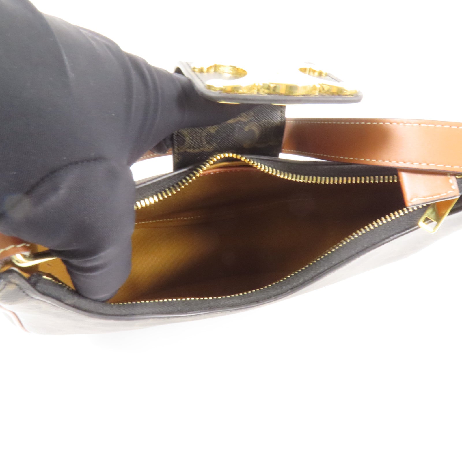 CELINE 塗層帆布AvaTriomphe金扣肩背袋