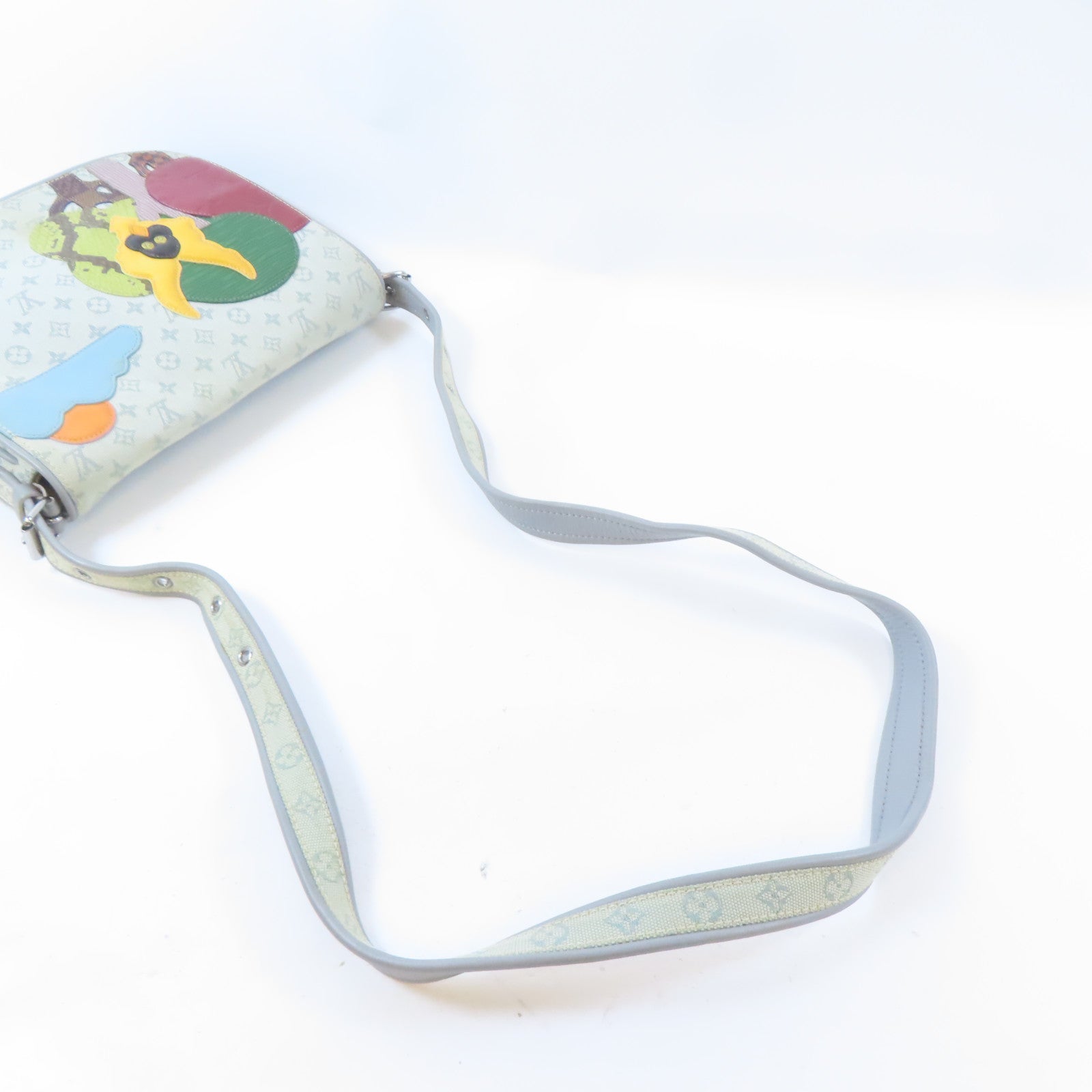 LOUIS VUITTON Monogram Mini Musette Comte De Fe銀扣肩背袋灰色/米白色