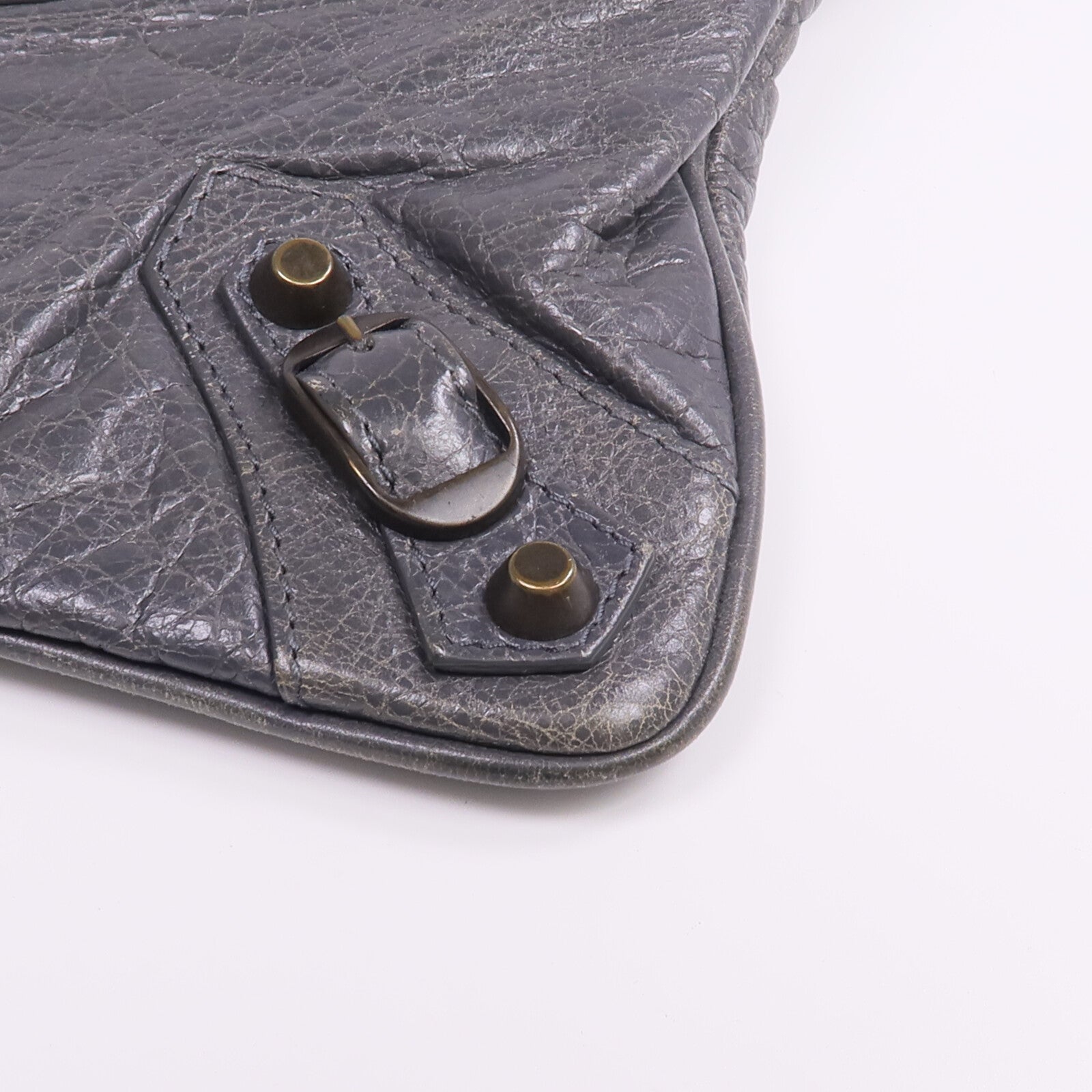 BALENCIAGA 牛皮皮革Motorcycle Clutch金扣手拿包