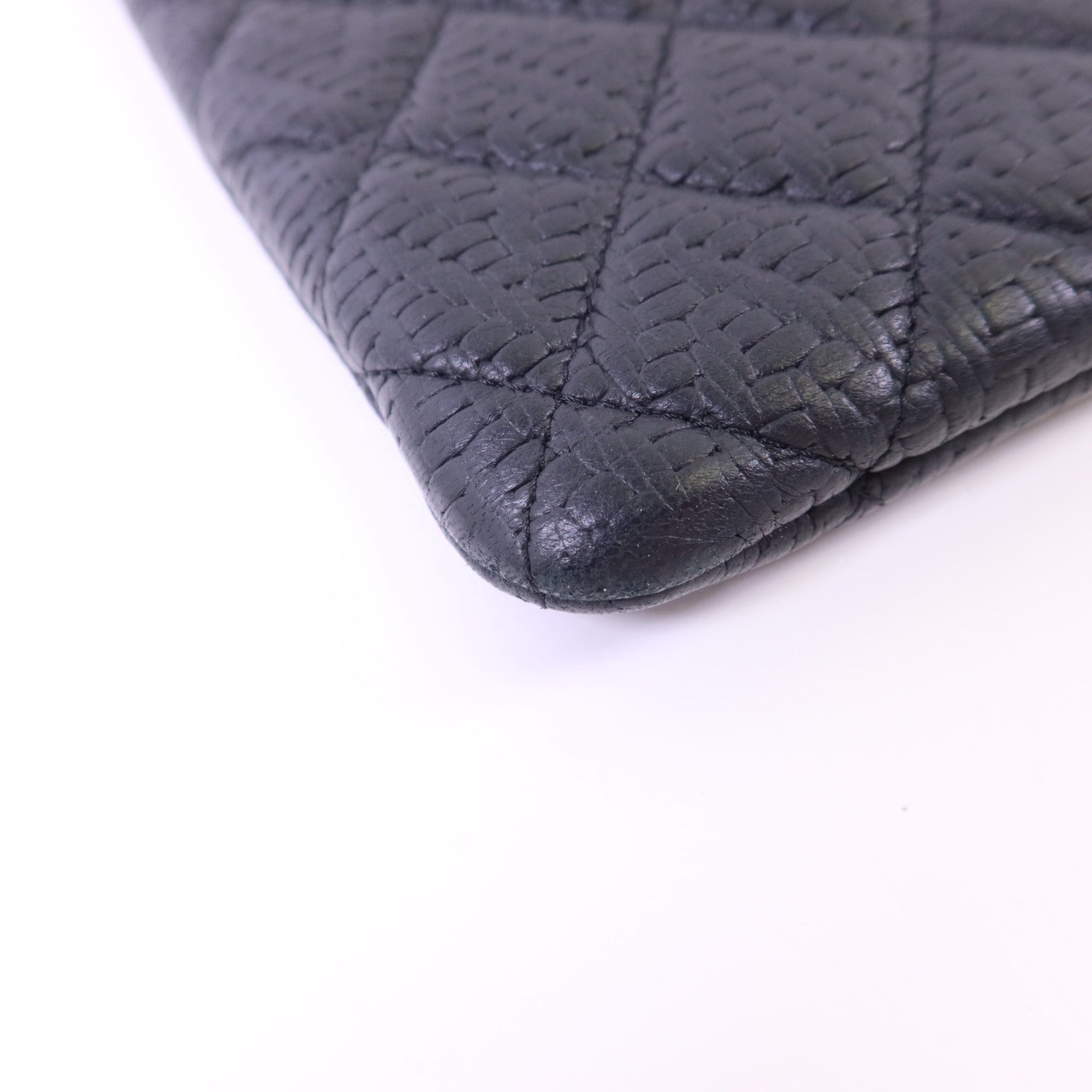 CHANEL 羊皮皮革Pouch銀扣手拿包