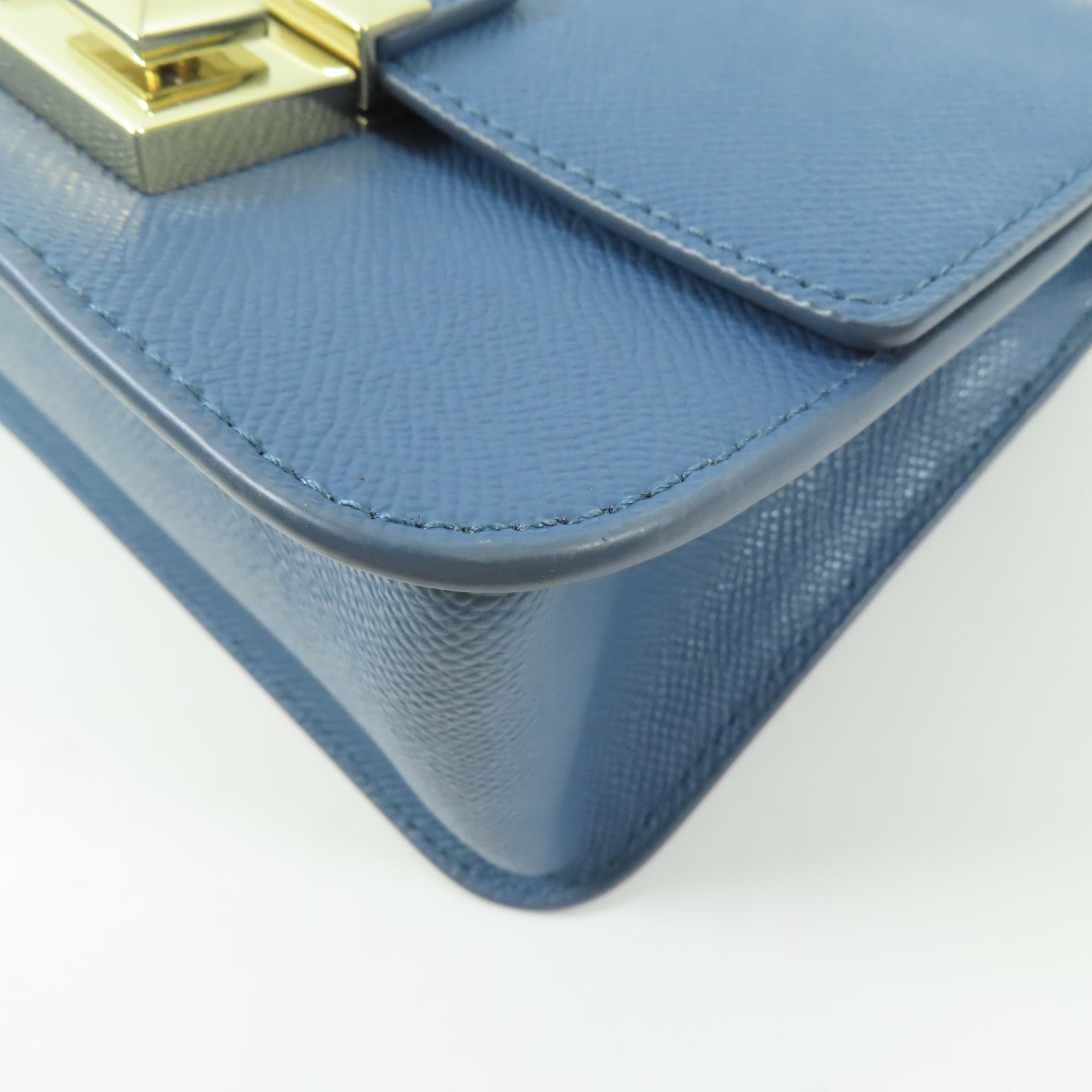 Furla 牛皮皮革Chain Shoulder金扣鏈帶肩背袋