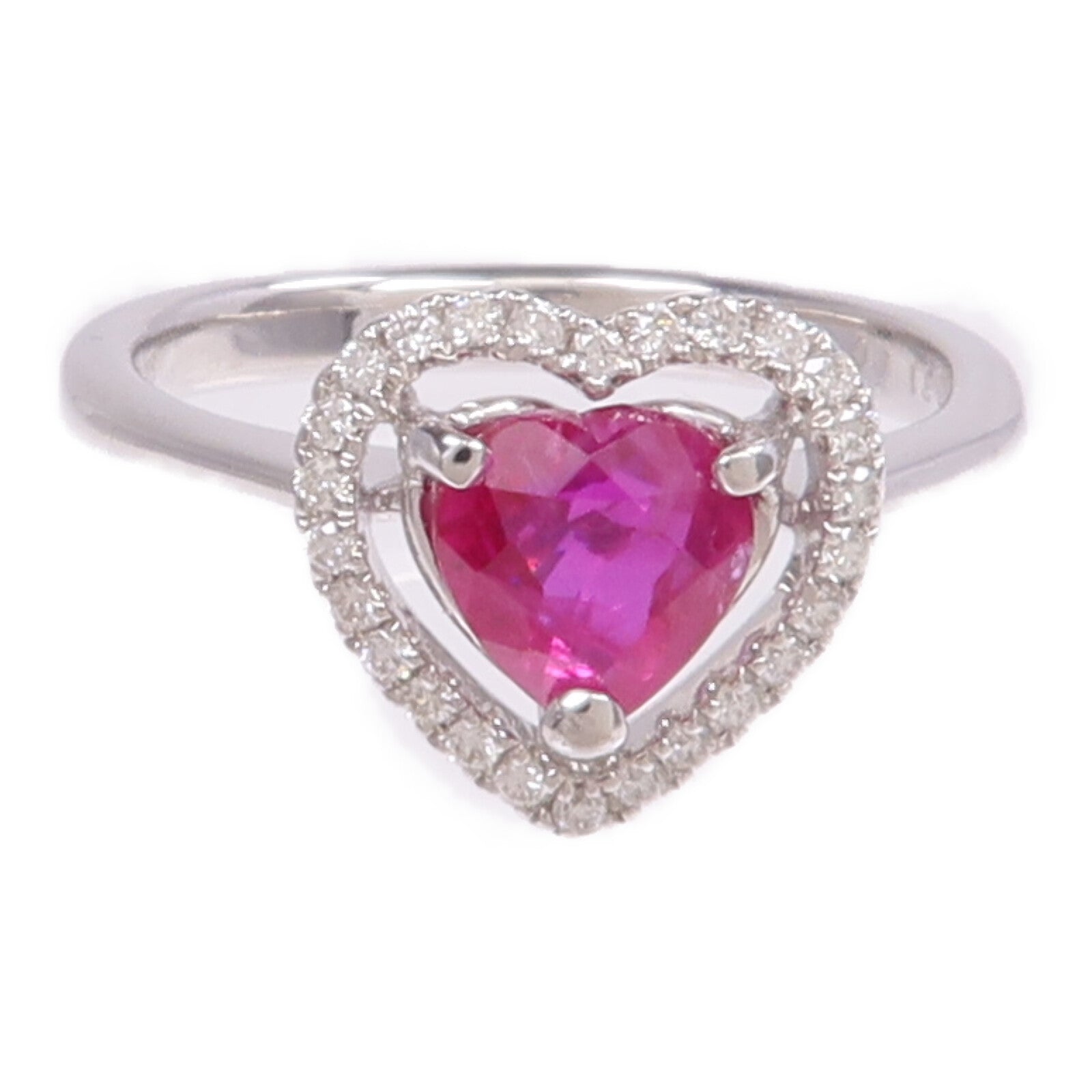 JEWELRY 【激減優惠】18K白金Ruby Diamond Ring紅寶石/鑽石戒指US#5.75