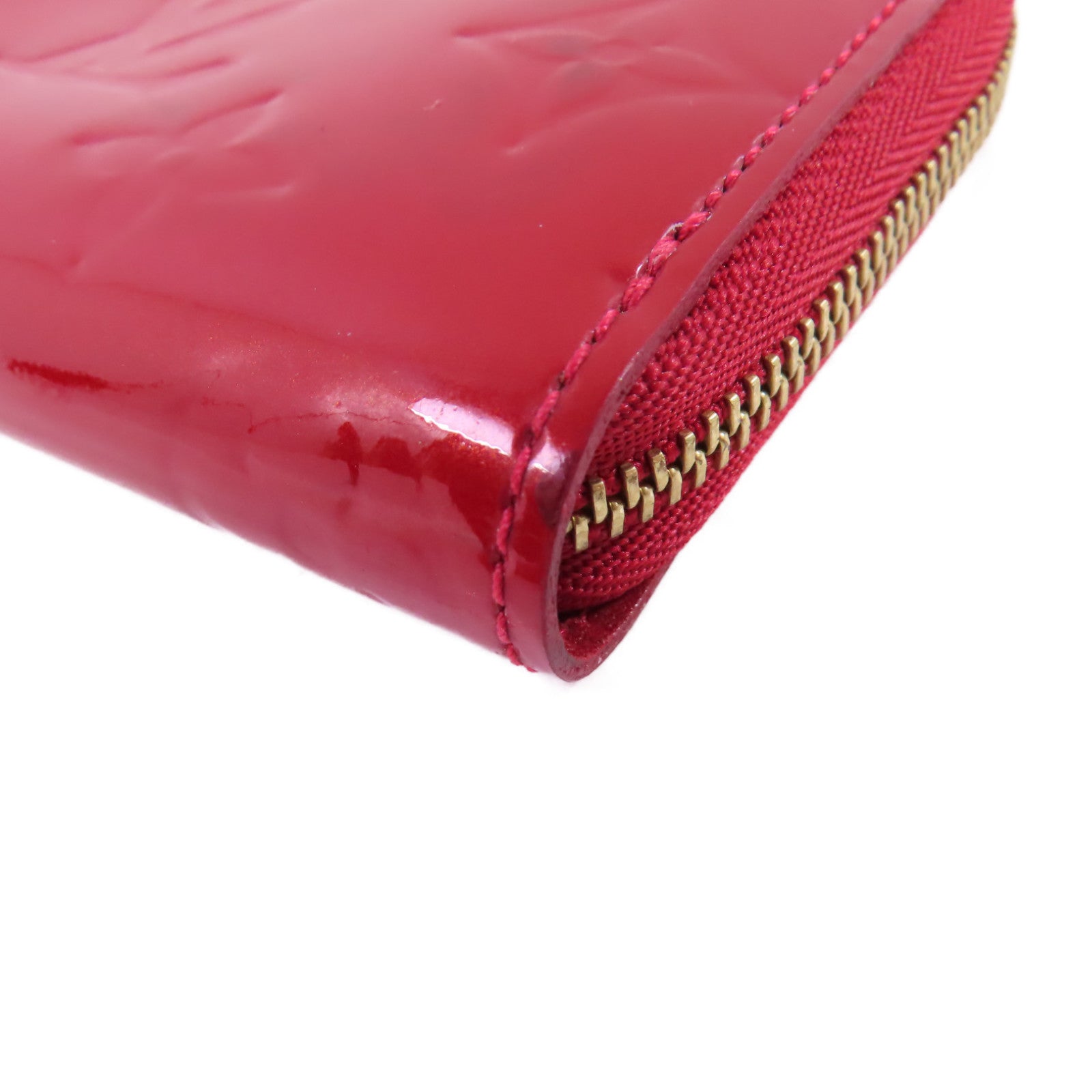 LOUIS VUITTON Monogram Vernis Zippy Coin Purse金扣拉鏈零錢包紅色