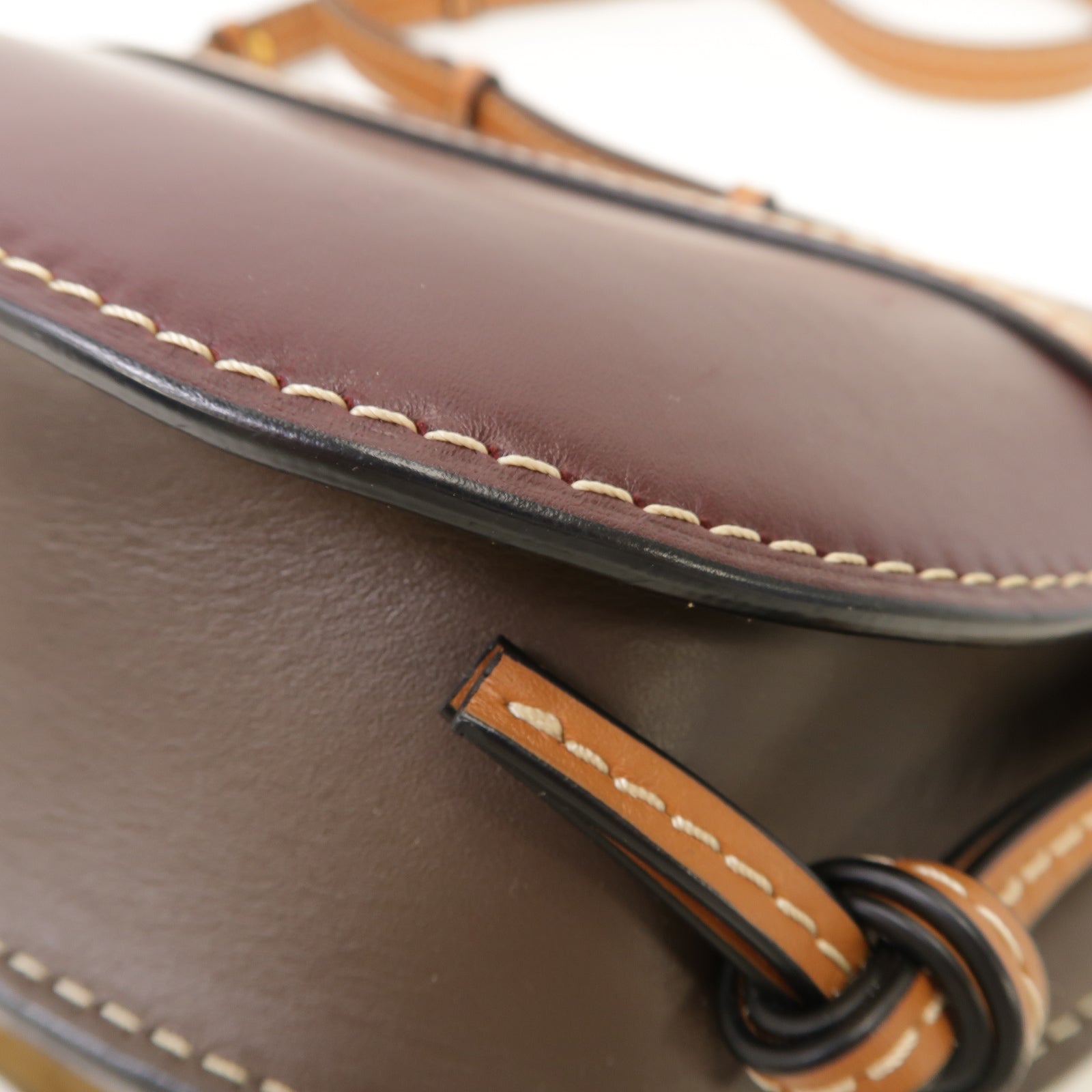 LOEWE 【激減優惠】牛皮皮革Gate肩背袋深紫色
