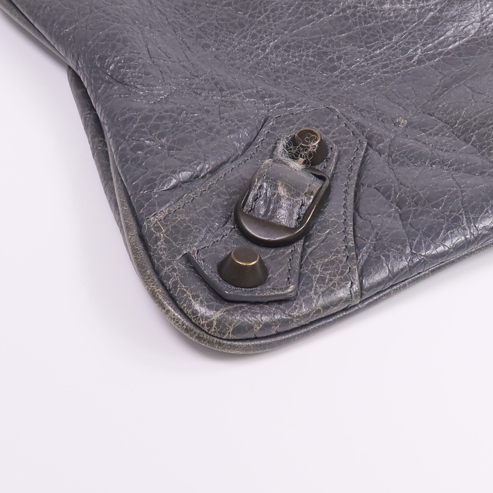 BALENCIAGA 牛皮皮革Motorcycle Clutch金扣手拿包