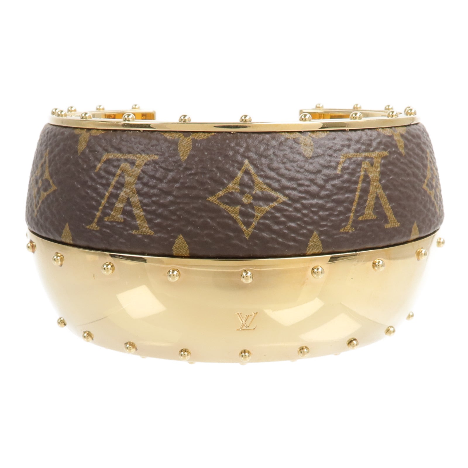 LOUIS VUITTON Monogram/金屬Wild LV Cuff M手鐲