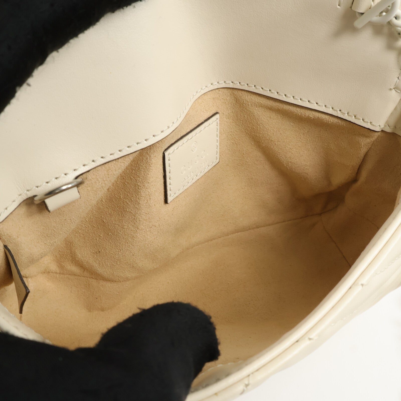 GUCCI 牛皮皮革Marmont Belt Bag鏈帶肩背袋