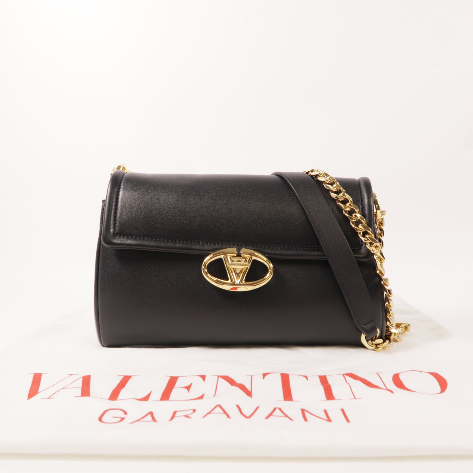 Valentino 牛皮皮革VLogo Signature Bag金扣肩背袋
