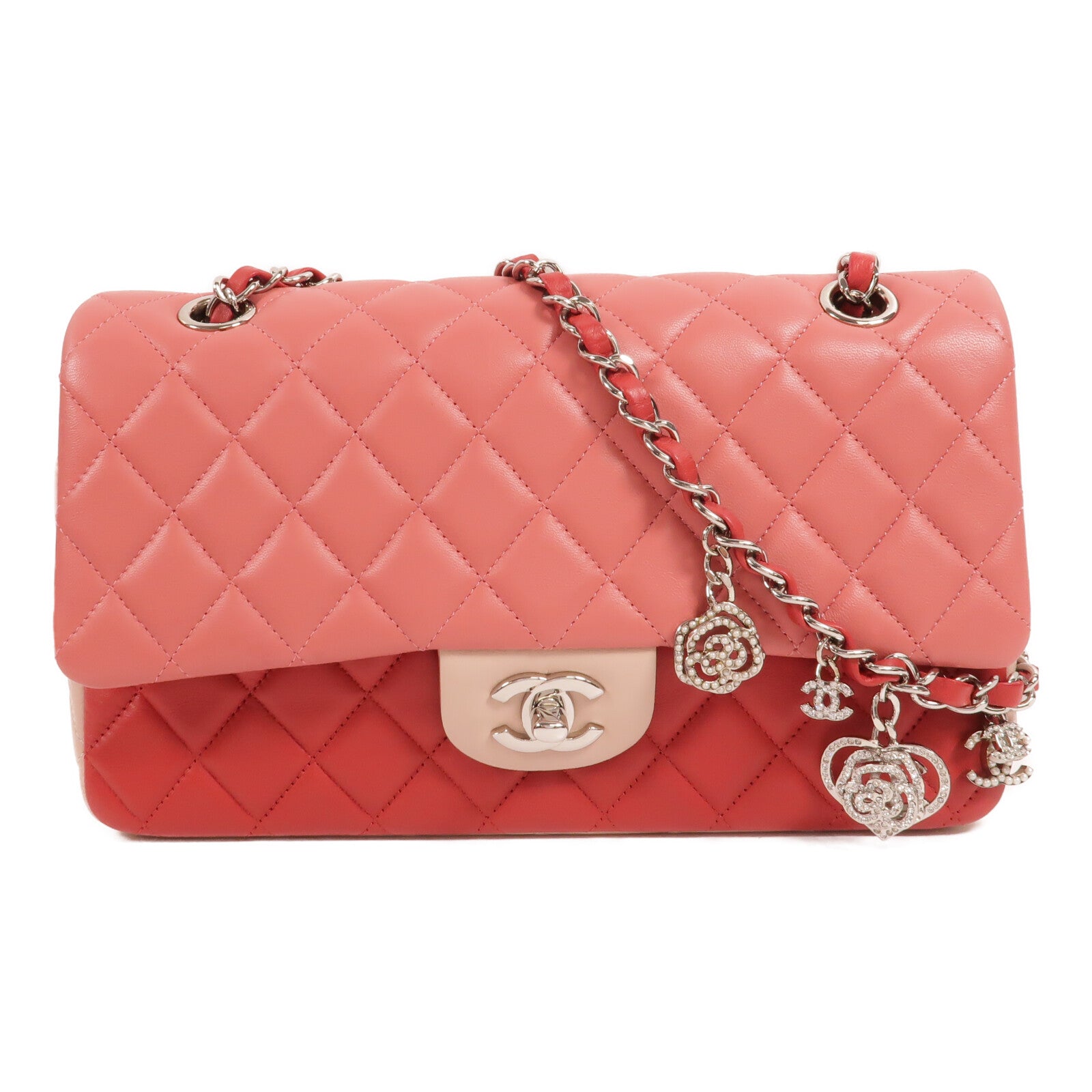CHANEL 羊皮皮革Valentine Edition Tricolor Classic 25鏈帶肩背袋
