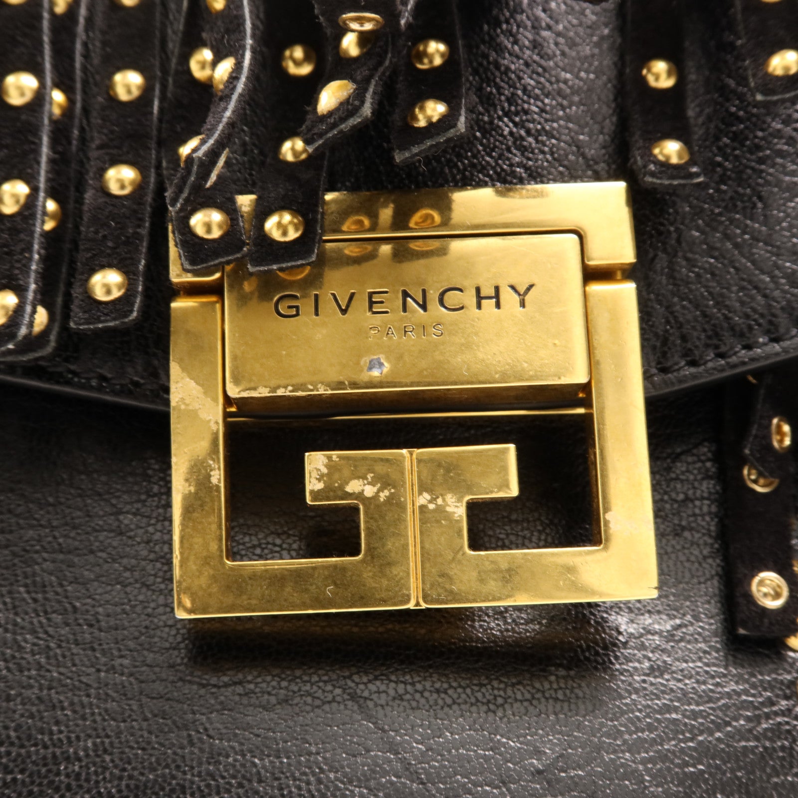 GIVENCHY 皮革Shoulder Bag金扣手挽肩背兩用袋
