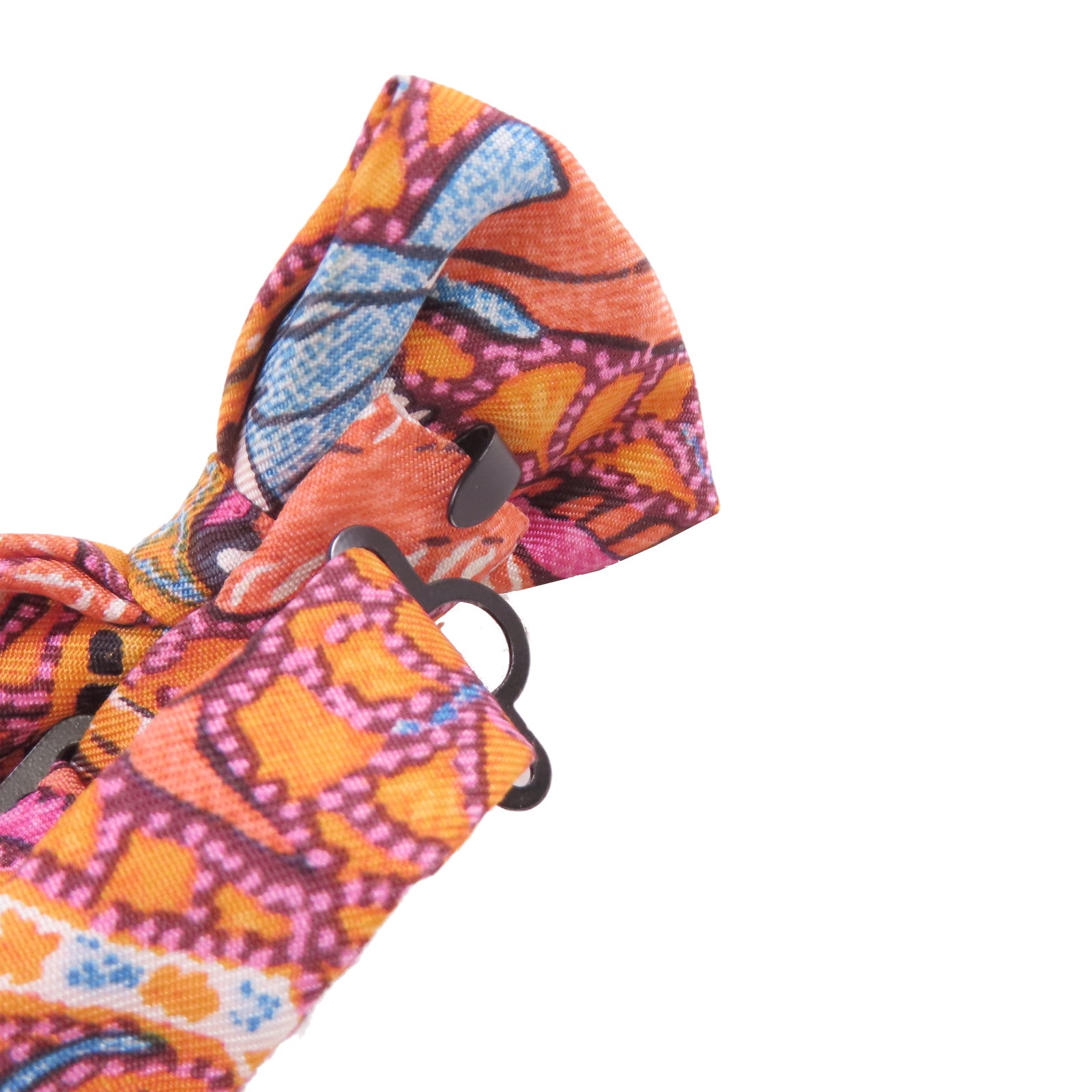 HERMES 絲質Bowtie蝴蝶領帶結橙色/彩色