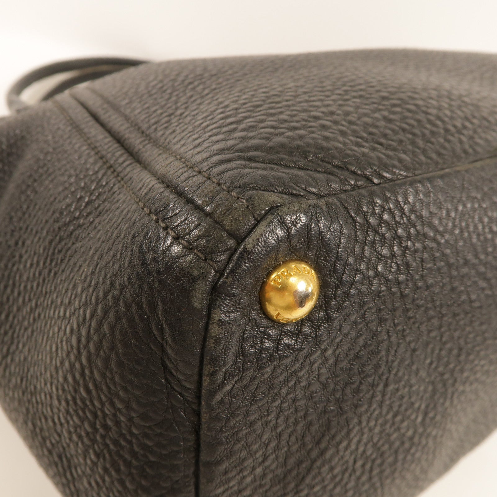 PRADA 【激減優惠】牛皮皮革Side Pocket Tote Bag手挽肩背兩用袋