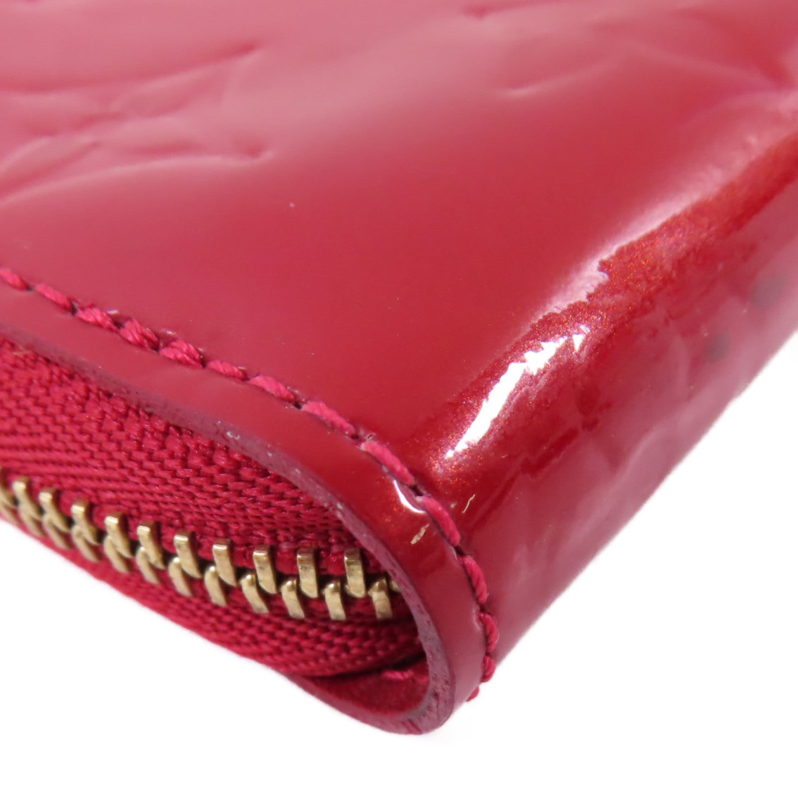 LOUIS VUITTON 【激減優惠】Monogram Vernis Zippy Coin Purse金扣拉鏈零錢包紅色