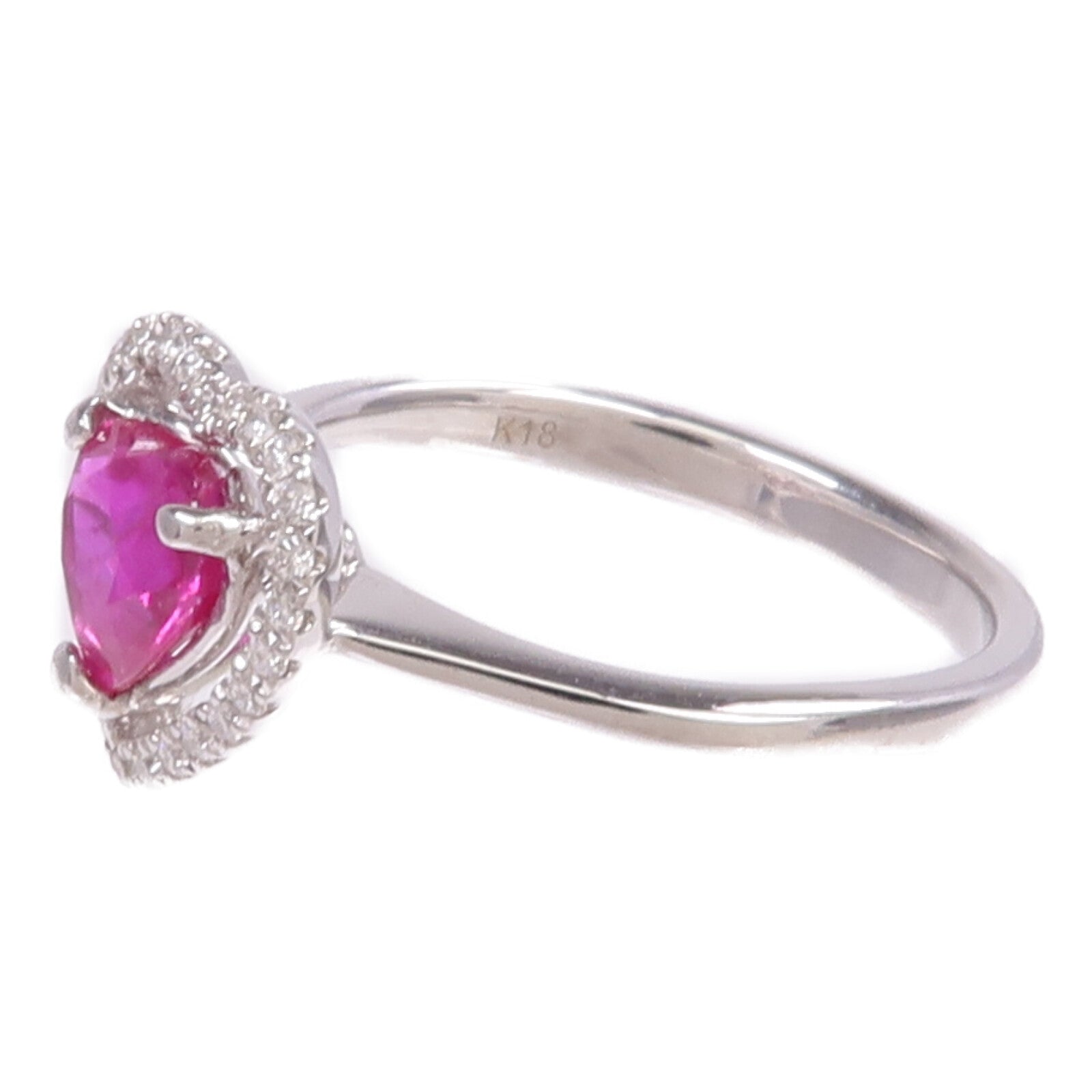 JEWELRY 【激減優惠】18K白金Ruby Diamond Ring紅寶石/鑽石戒指US#5.75