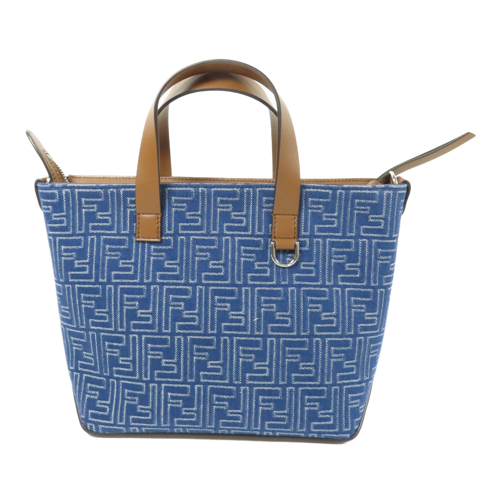 FENDI SHW FF Shopping Bag Small Handbag 7VA658 AUGO F1SCG Denim Leather