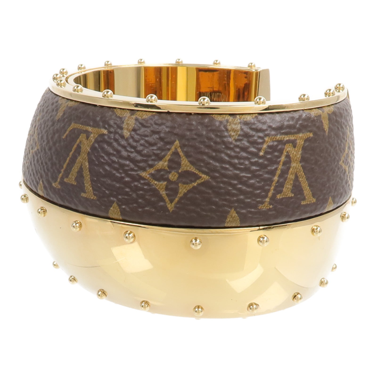 LOUIS VUITTON Monogram/金屬Wild LV Cuff M手鐲