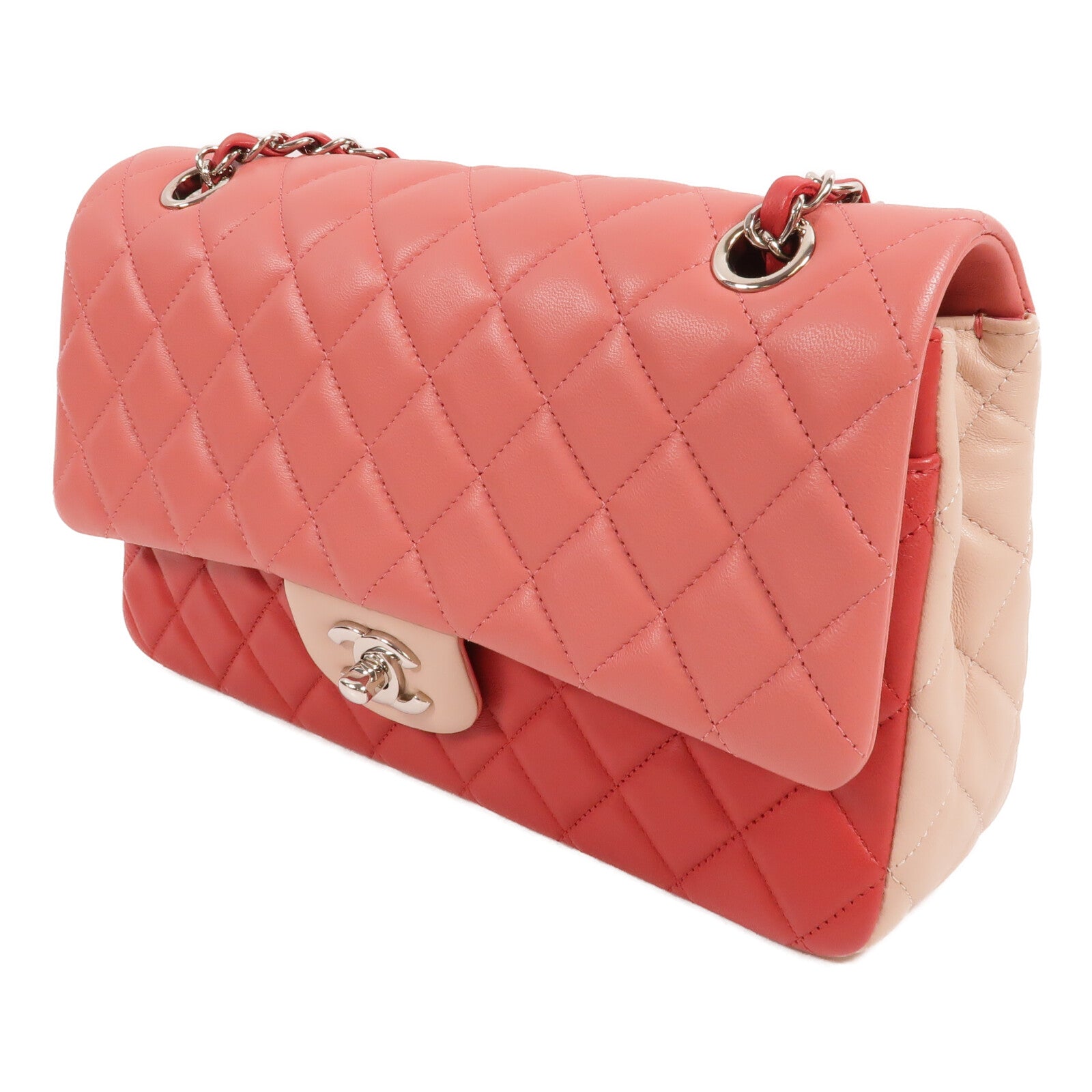 CHANEL 羊皮皮革Valentine Edition Tricolor Classic 25鏈帶肩背袋